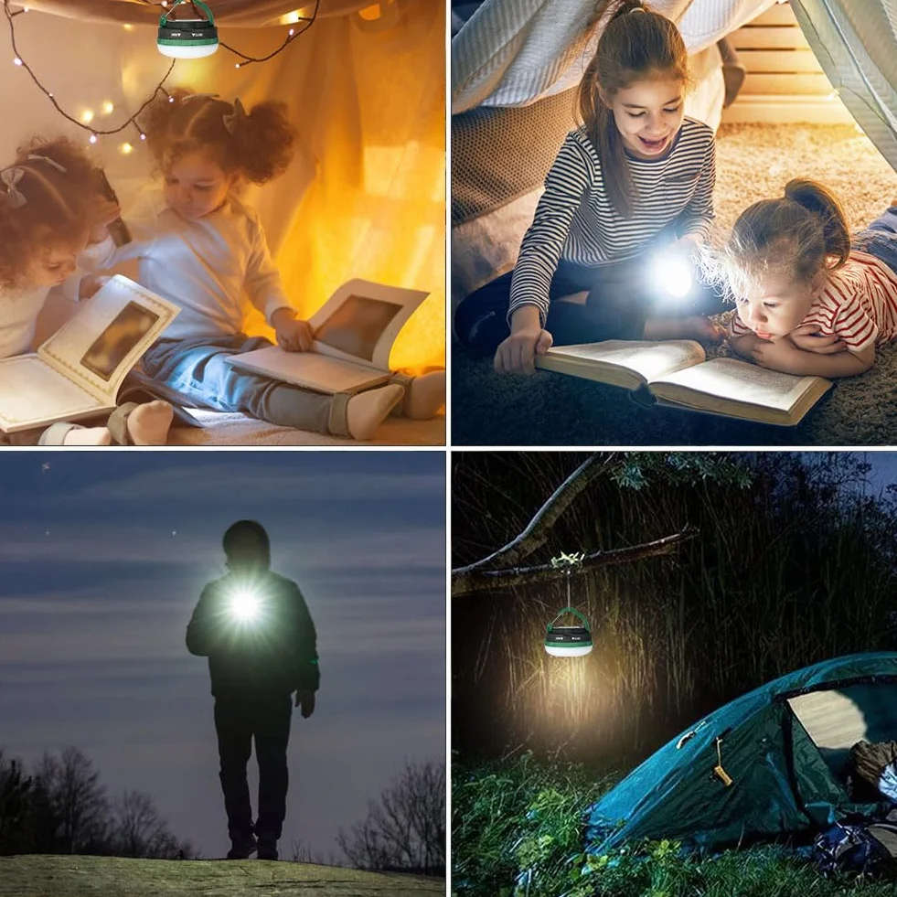Flintronic Luz de Camping Portátil 5 Modos IP43 Resistente Al Agua con Gancho