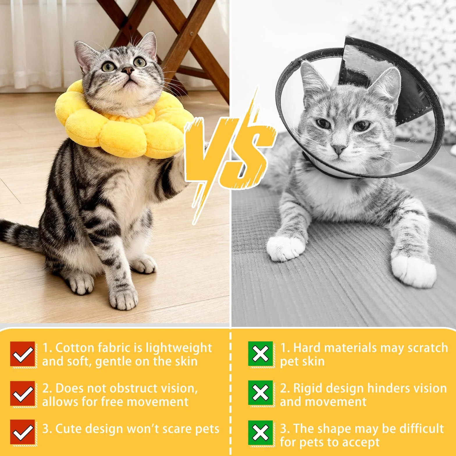 QKURT Collar de Recuperación para Gato, Collar Ajustable para Gatos Después de La Cirugía, Evitar Picaduras de y Arañazos Lesiones y Lamido, Forma de Flor