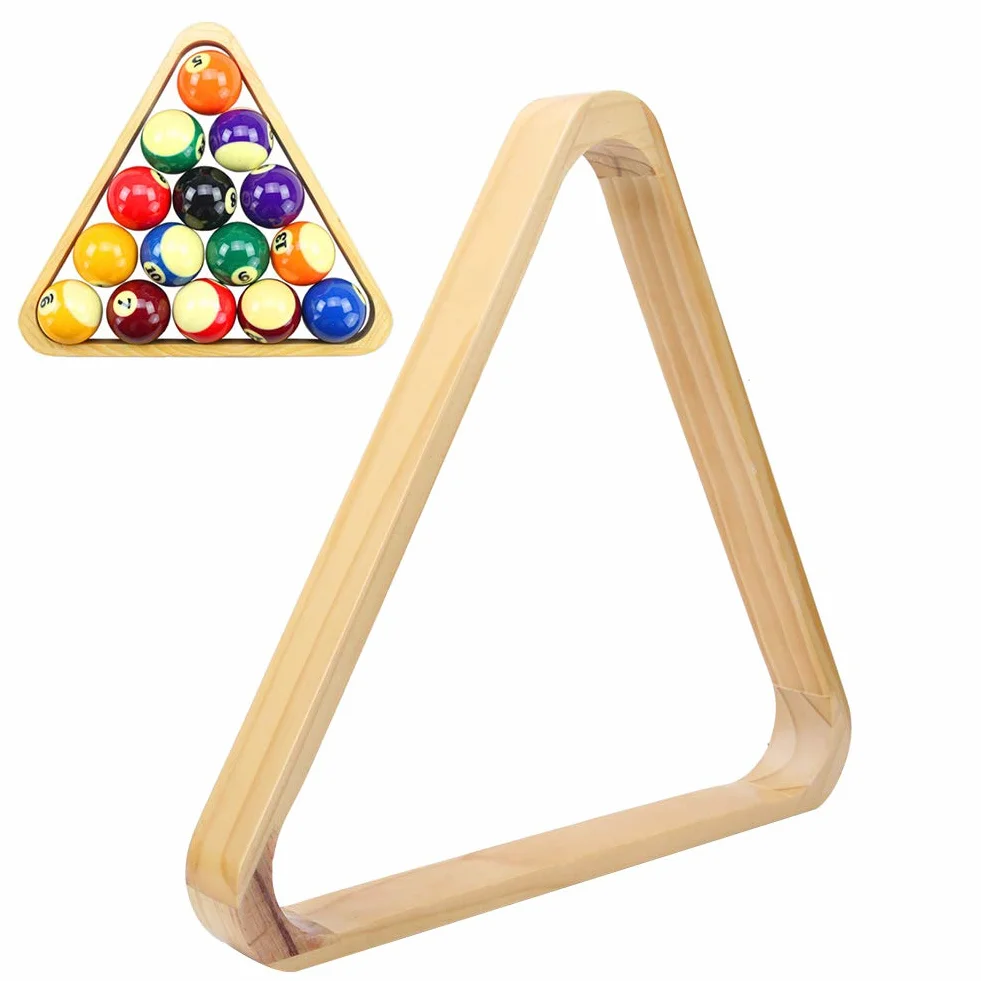 Estante de Bolas de Billar Triangular de Madera PerGar