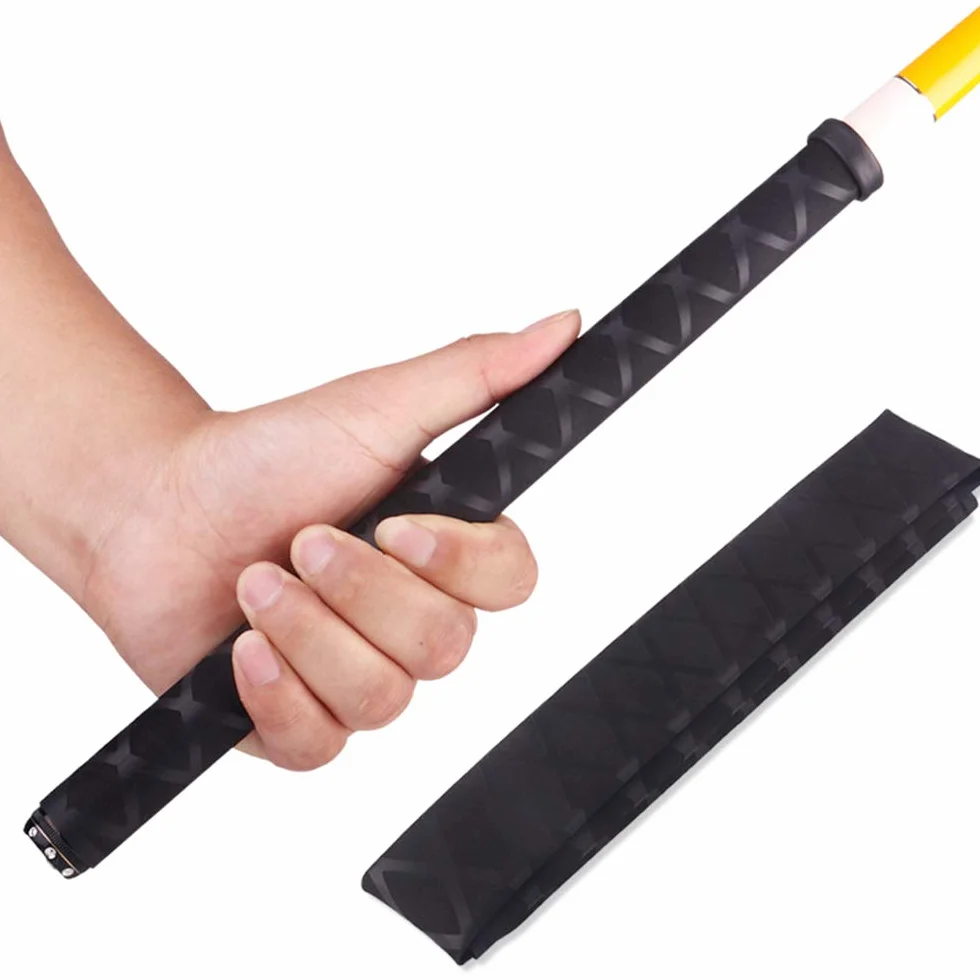 Tubo Termorretráctil Antideslizamiento Fundas Cinta Adhesiva Raqueta Calor Encoger Agarres Antideslizantes para Raquetas de Tenis y Caña de Pescar (Negro, 3,5 x 100 cm)