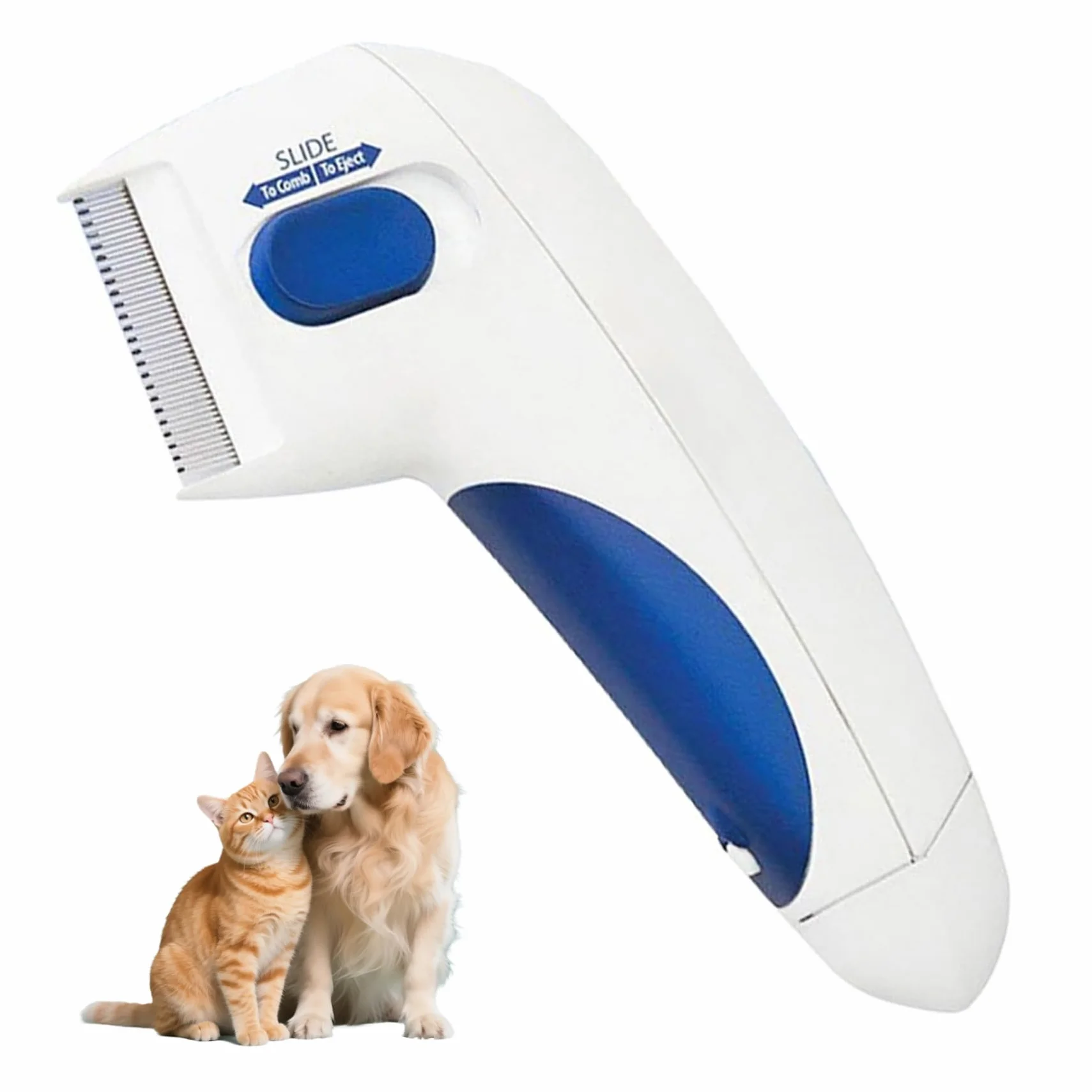 Peine antipulgas eléctrico para gatos y perros, cepillo antipulgas suave y cargado, limpiador piojos eficaz para mascotas de pelo largo corto, herramienta de aseo segura para el cuidado de m