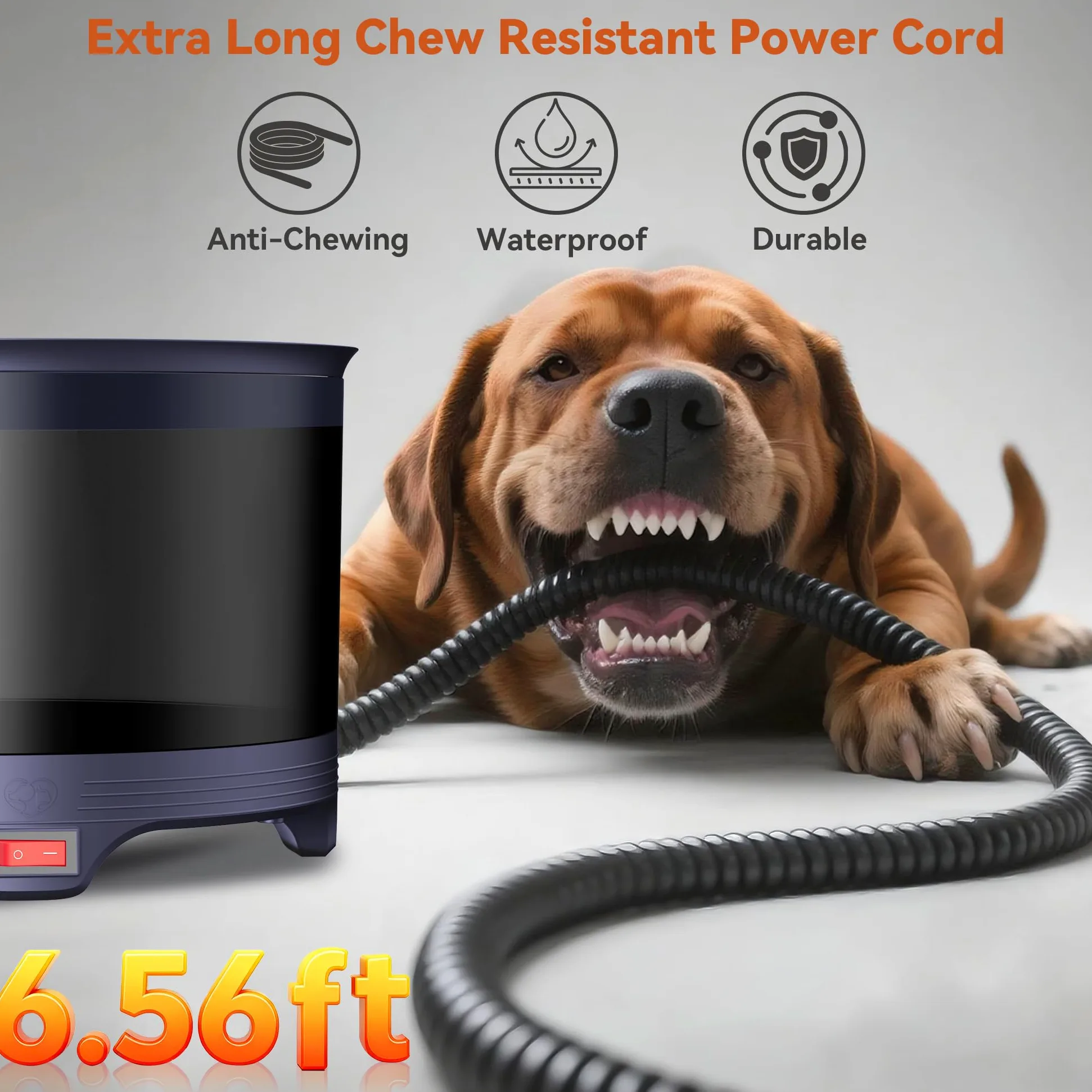 Cuenco de agua calentado para mascotas de 5,5 L, plato de agua calentado para perros, gatos, pájaros, pollos, reptiles y animales pequeños