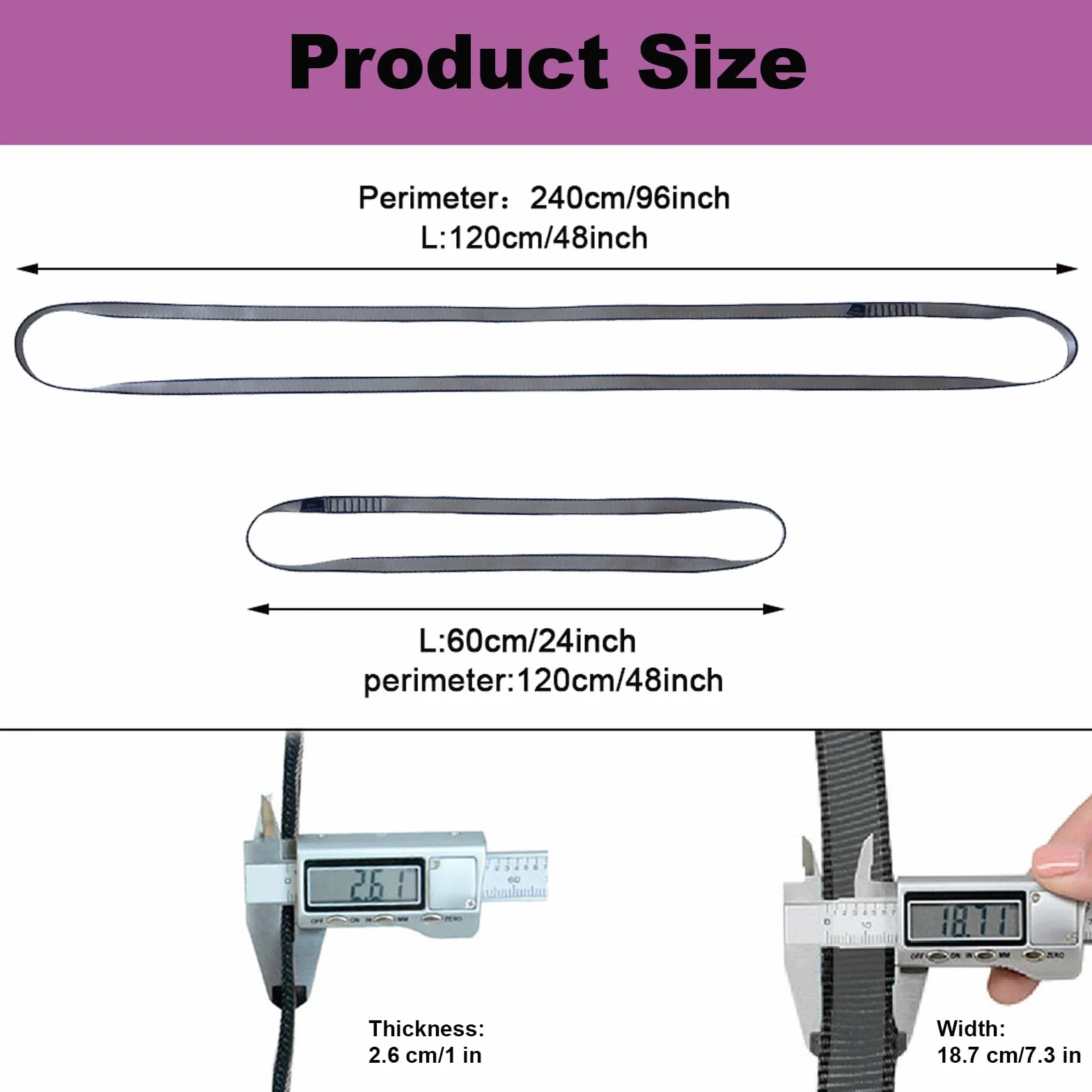 FOSER Eslinga de Escalada de Nailon 18mm 23KN Cuerda de Nailon