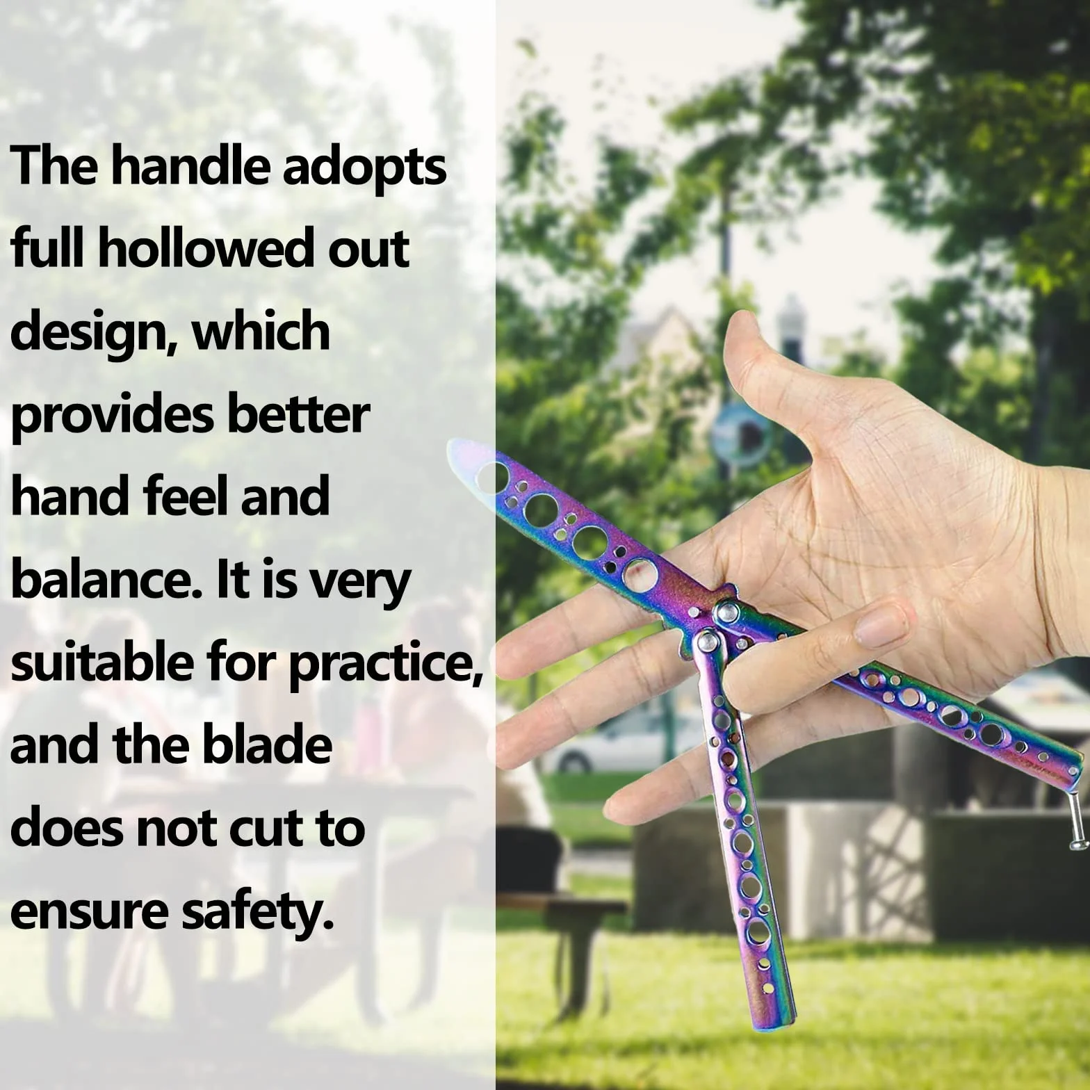 ZoeTekway Butterfly Trainer Cuchillo de Práctica Mariposa Arco Iris sin Hoja Afilada para Principiantes