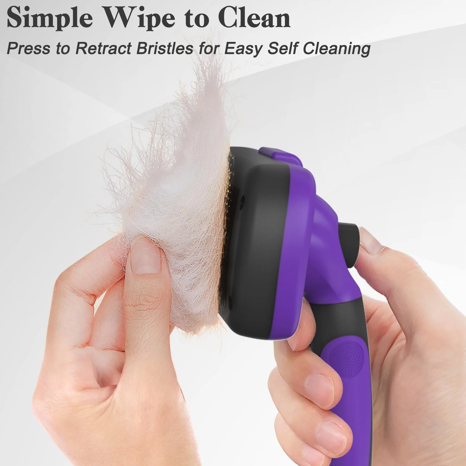 Swihauk Cepillo de limpieza automática para perros y gatos, cuidado de mascotas agradable a la piel para desprendimiento, despelo y depilación, cepillo para cachorros para mascotas de pelo largo