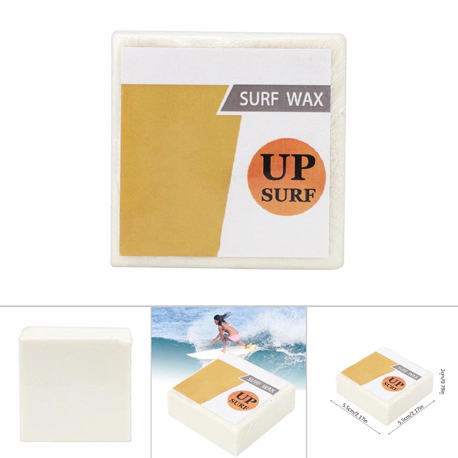 Alomejor Cera para Surf Cuadrada Transparente Blanco Leche Antideslizante