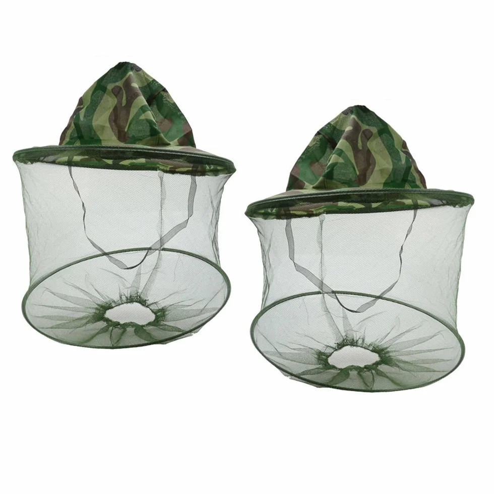 Camuflaje Máscara Anti-Mosquito Apicultura con Cabeza Net Malla Cara Protección Equipo de Pesca al Aire Libre