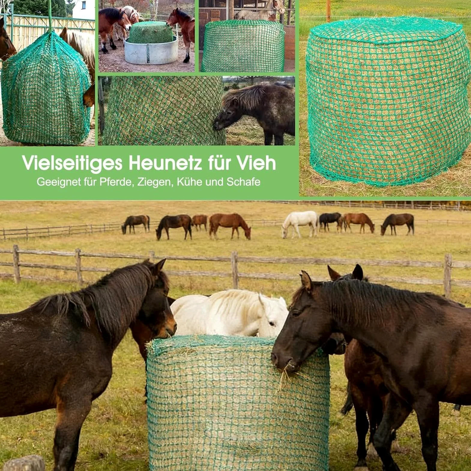 Red Para Heno De Alimentación Lenta Organizador de Alimento para Ovejas | Bolsa Malla Alimento Ovejas para Caballerizas Veterinarios Jinetes Cuadras Escuelas de Equitación Ranchos Granjas y