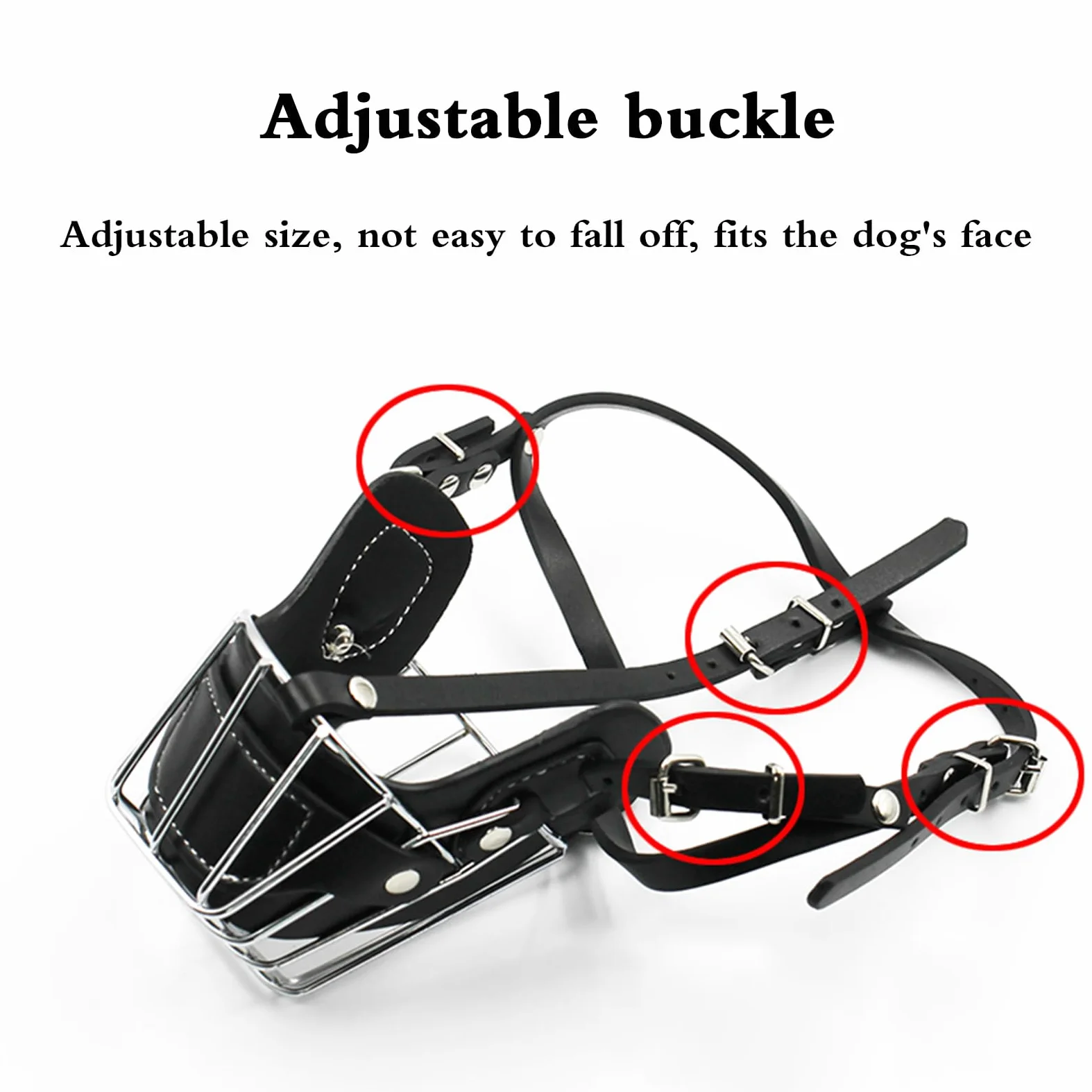 Bozal para Perros, Bozal de Alambre for Perro, Transpirable, Ajustable, metálico, Resistente a la abrasión(Black,XL)