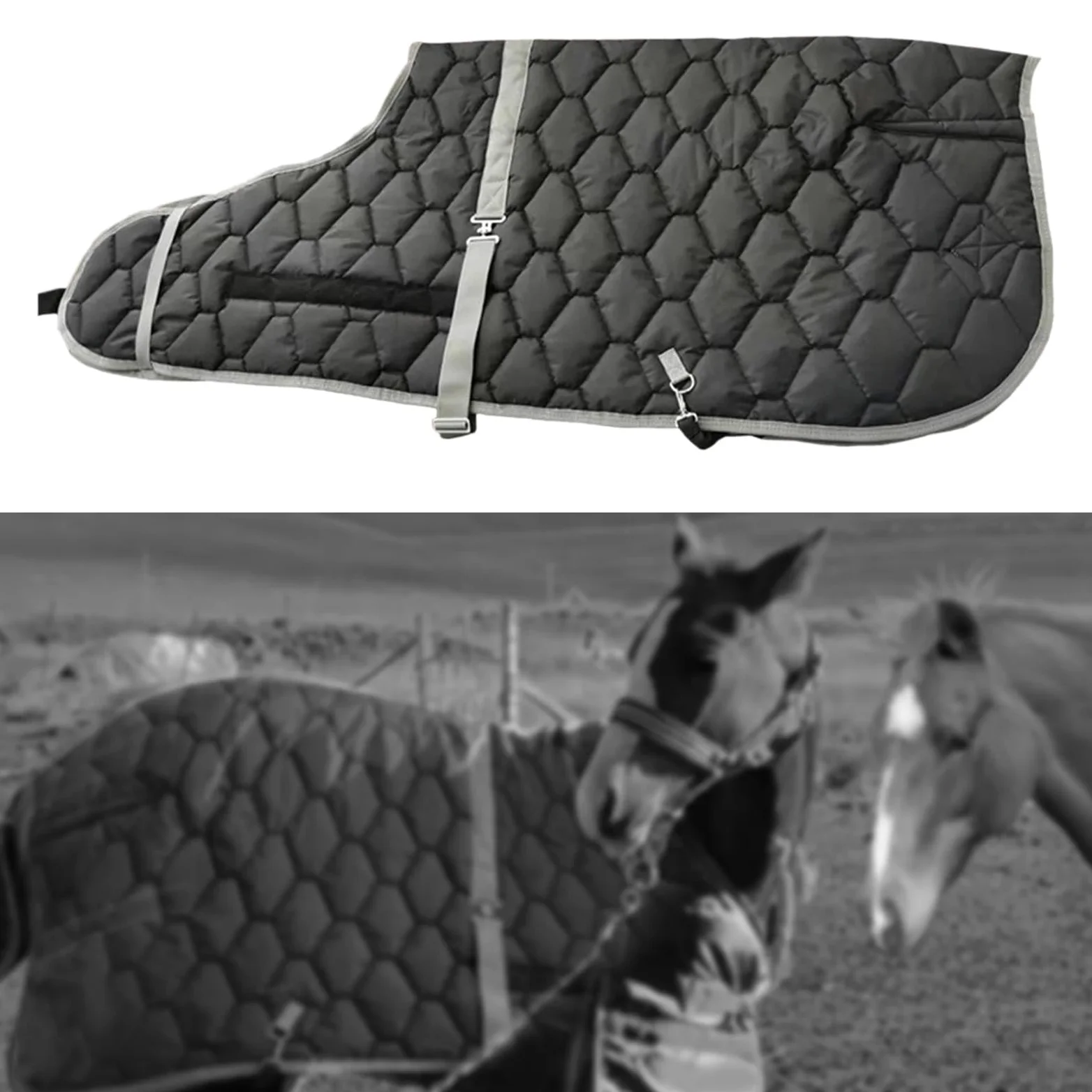 Sharplace Manta para Caballos, Ropa para Caballos, Transpirable, Impermeable, para Exteriores, Transporte Y Pasto.