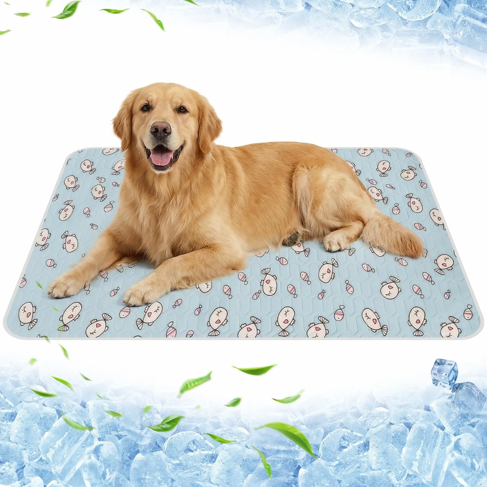 Ninonly Alfombra Refrescante para Perros y Gatos, 50x70cm Cama Fresca para Mascotas, Colchoneta Refrescante Alfombrilla de Verano Lavable a Máquina y Plegable, Manta Fria Ideal para Hogar Coche Viaje