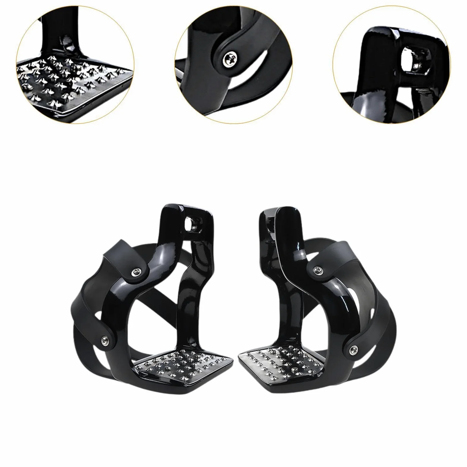 2 Piezas de Estribos para Caballo Ligeros para Equitación, Ranuras de Acero Inoxidable, Estribos para Silla de Montar, Equipo Cómodo para Uso