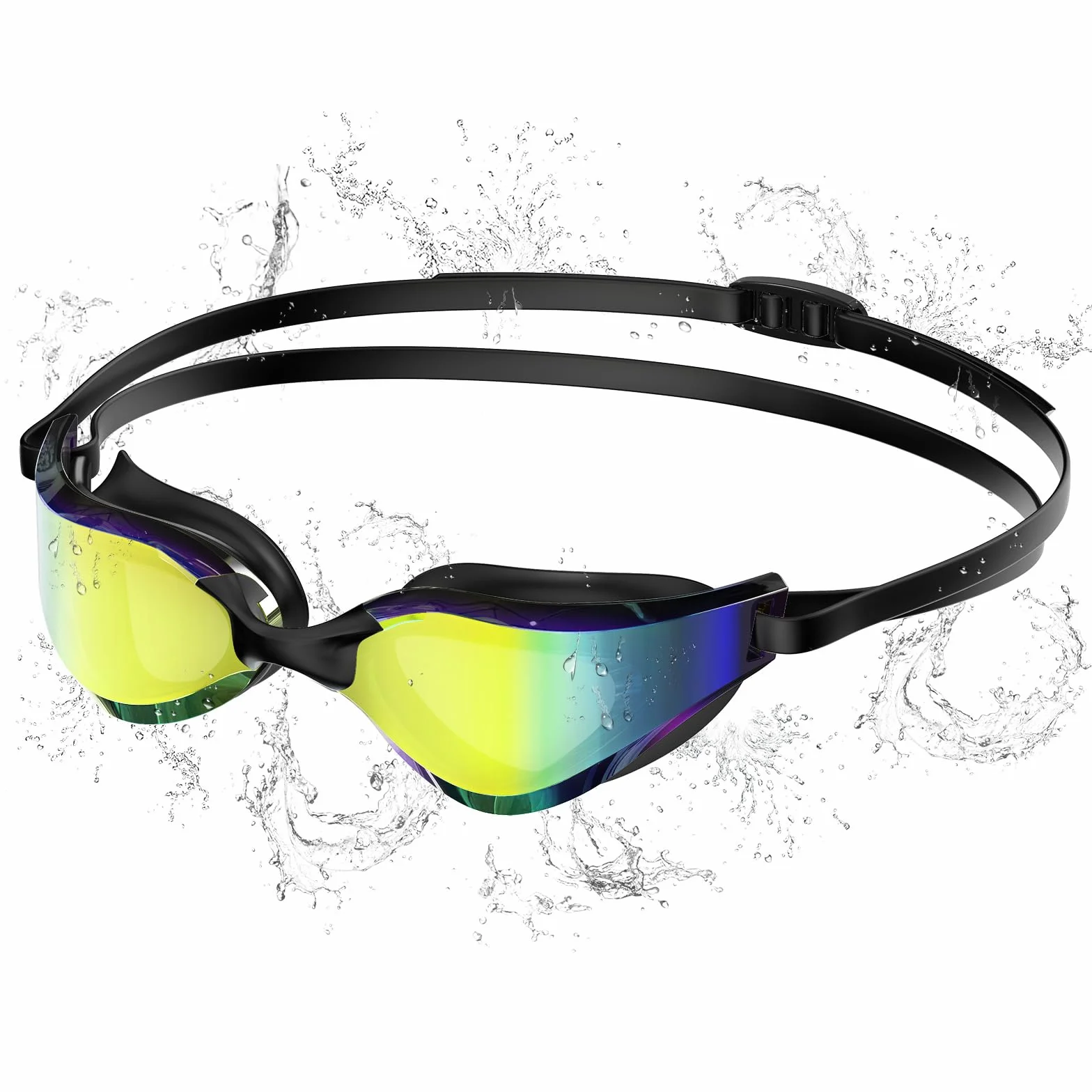 Gafas Natación Polarizadas Antivaho UV400 Correa Silicona Ajustable Profesional Adultos Adolescentes Deportes Acuáticos