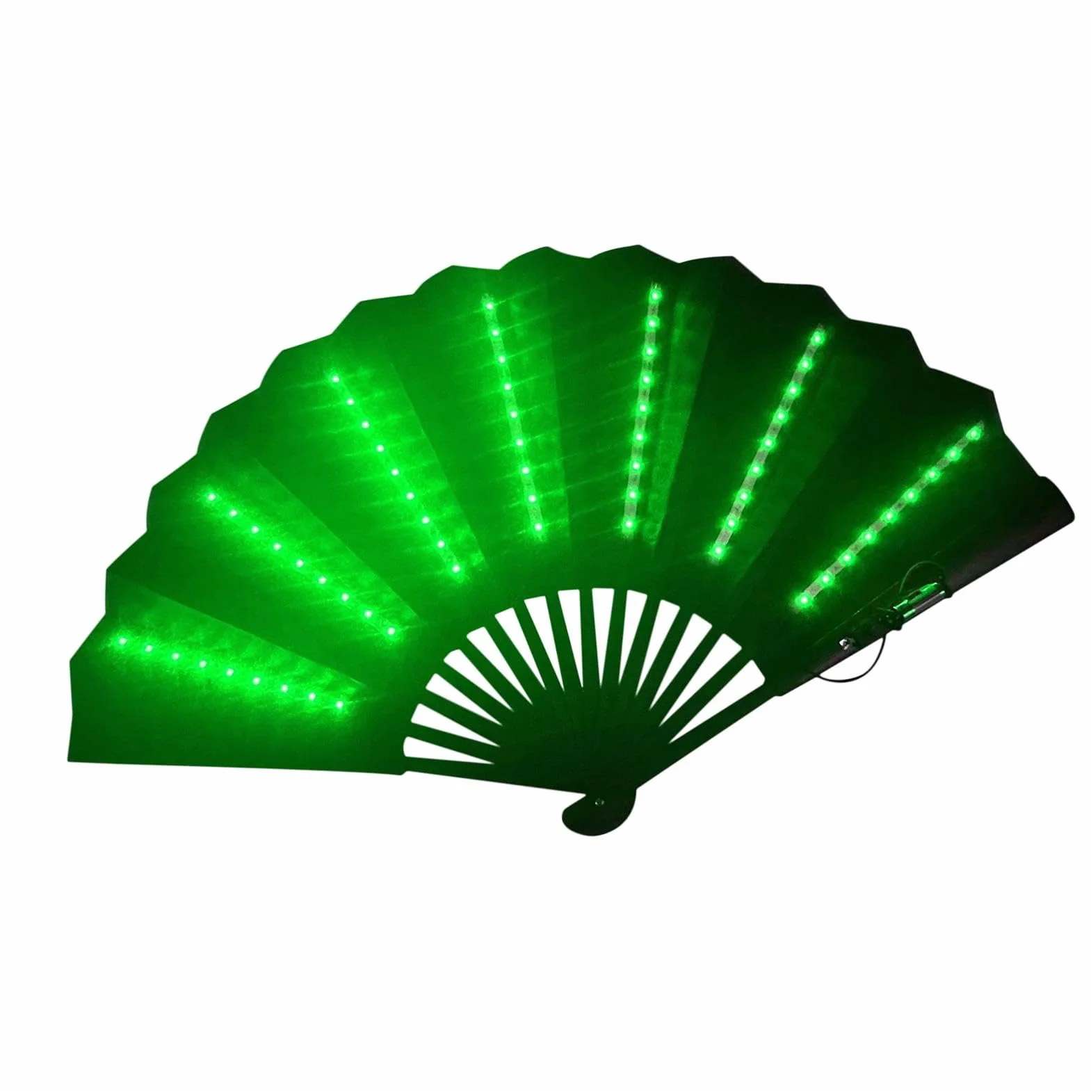 Abanico de mano plegable iluminado para festivales, multiusos de viaje