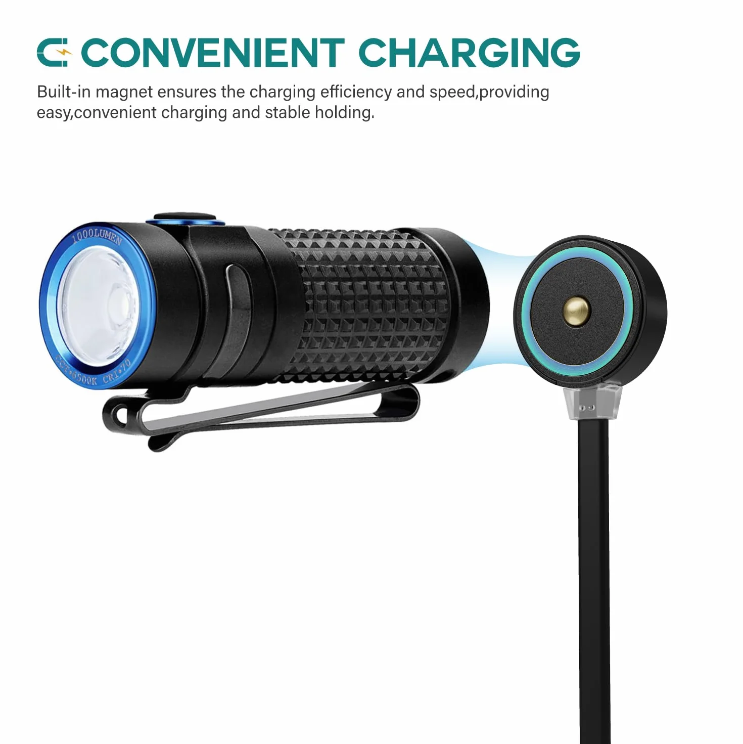TUSITA MCC3 Cargador Magnético Compatible con Olight Linterna Odin 50CM