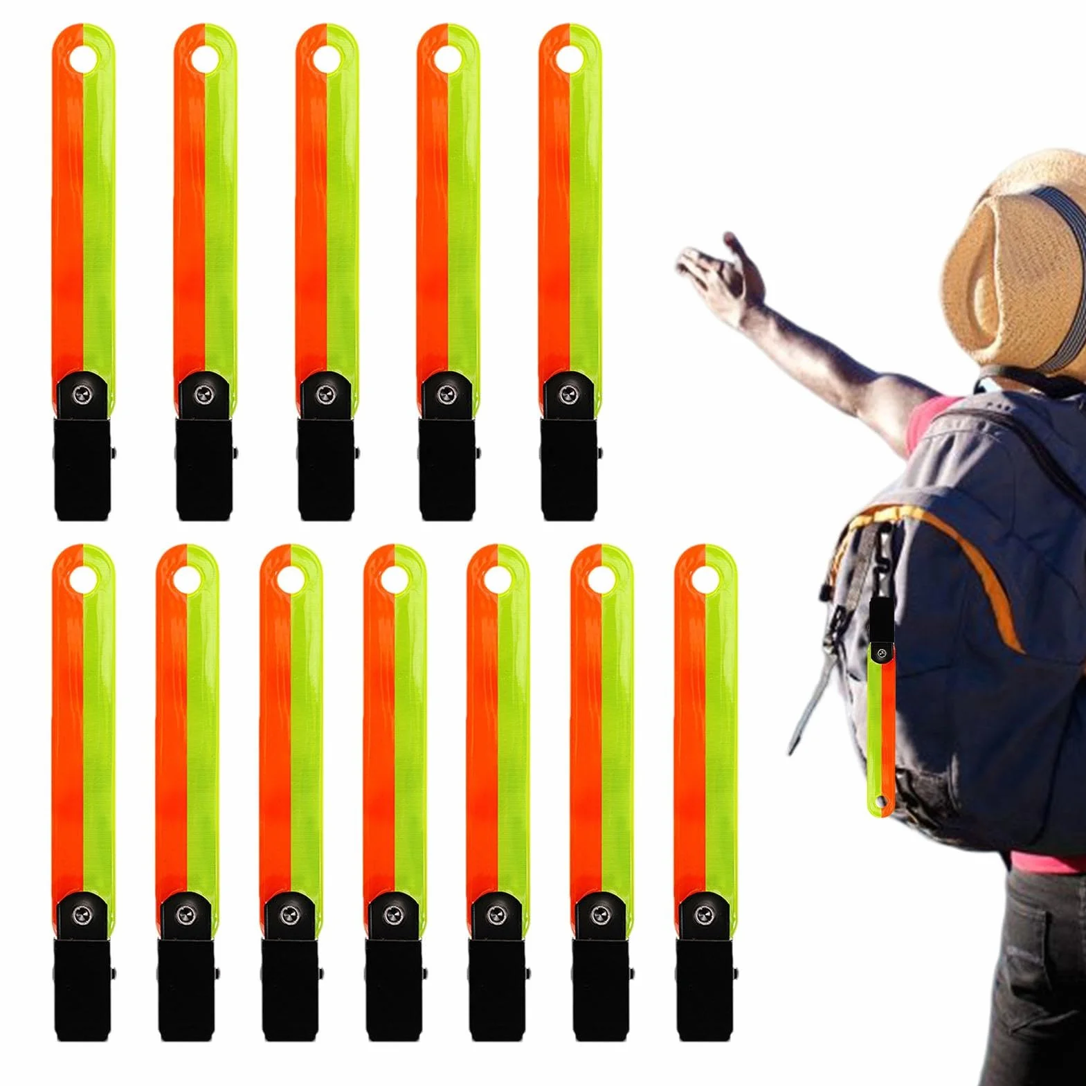 Marcadores de senderos para árboles de Alta Visibilidad con Clips - Tachuelas reflectoras de PVC, Cinta Impermeable