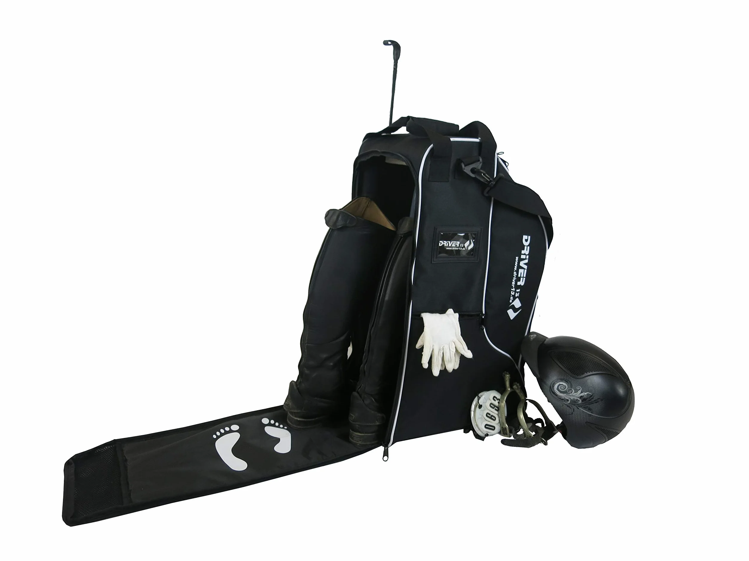 Driver13 Bolsa Deluxe para botas de equitación con compartimento para casco
