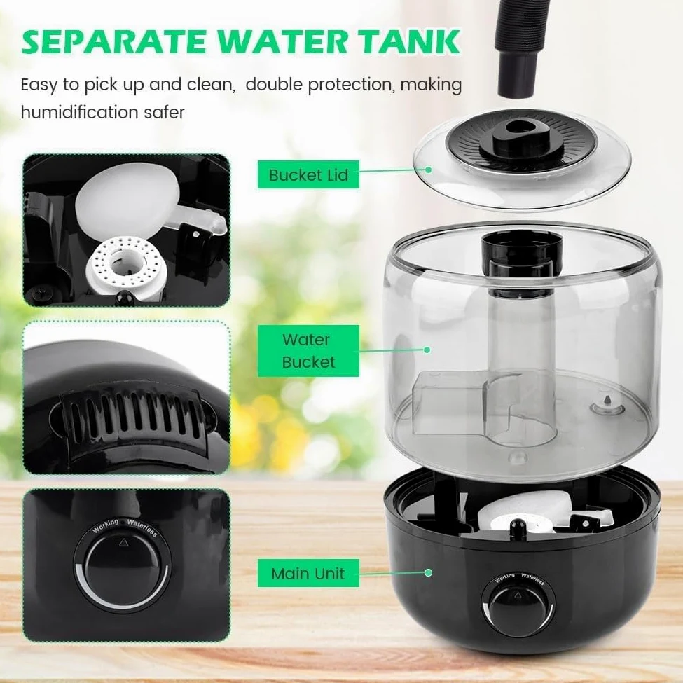 Humidificador Nebulizador para Reptiles, 3L, Tanque Visible, para Terrarios de Reptiles y Anfibios, con Boquilla de Manguera(Size-1)