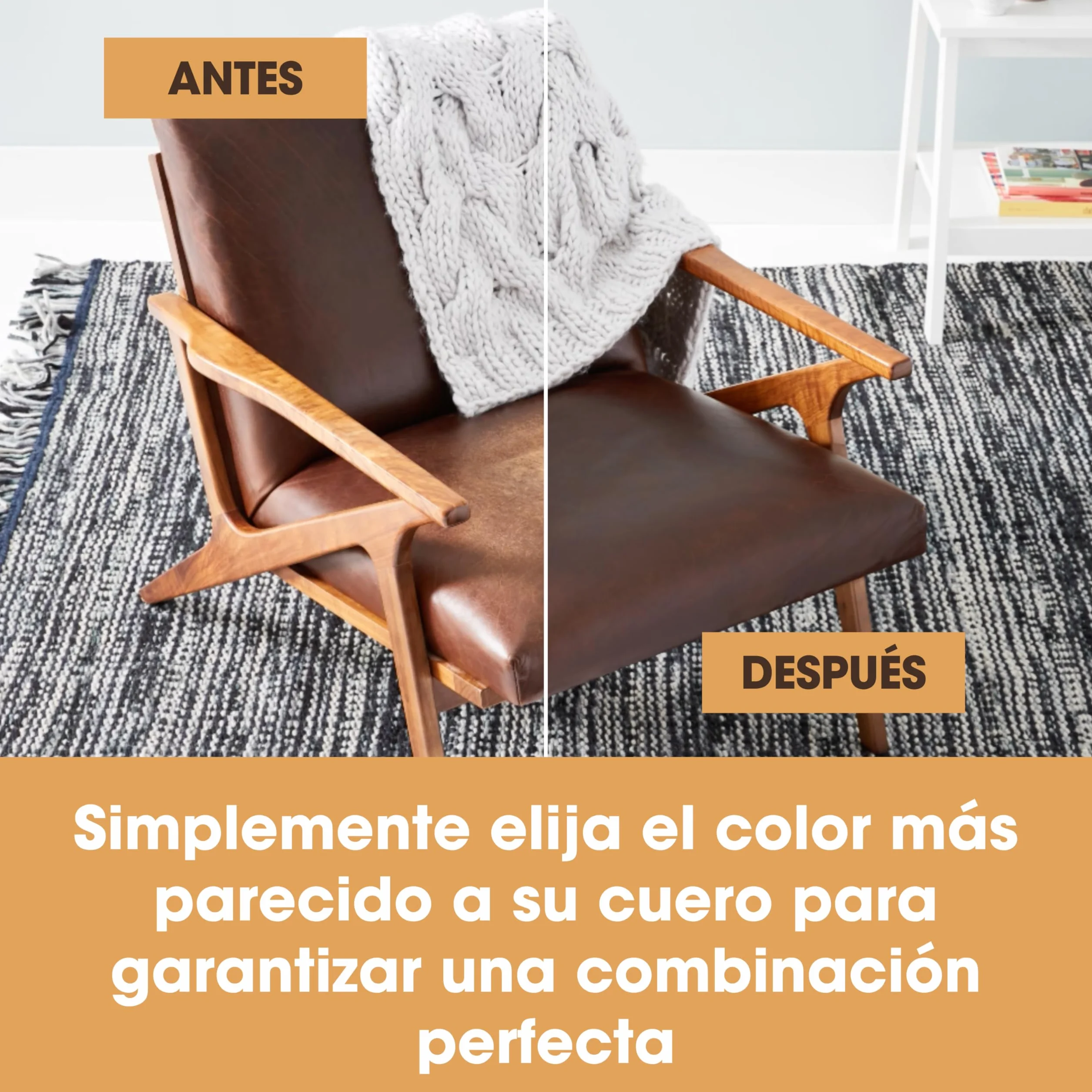 Furniture Clinic Bálsamo Recolorante para Cuero - Restaurador Color Cuero Muebles, Sofá Desgastado, Automóviles (Marrón Oscuro)