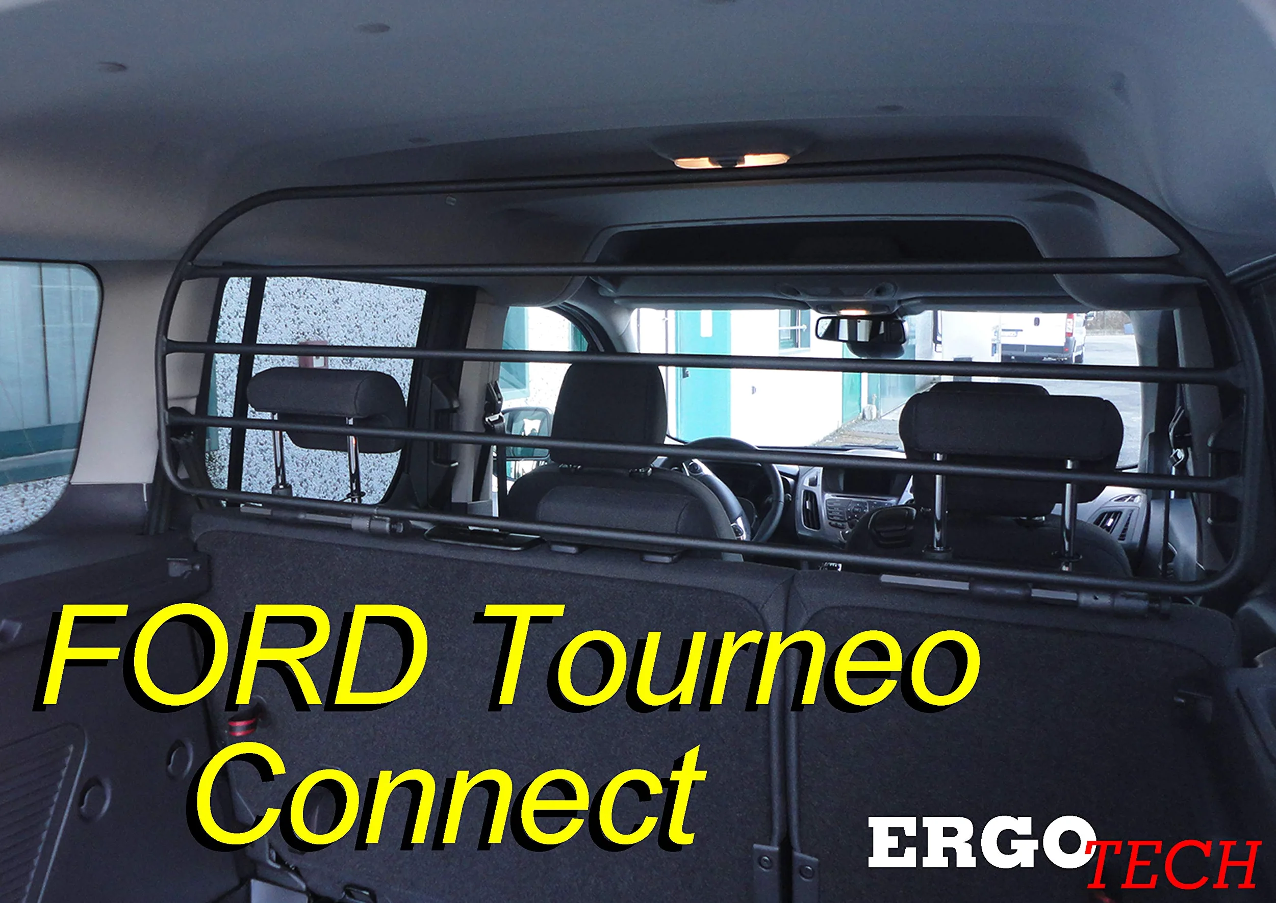 ERGOTECH Rejilla Separador protección para Ford Tourneo Connect, RDA65HBG-XXL, para Perros y Maletas