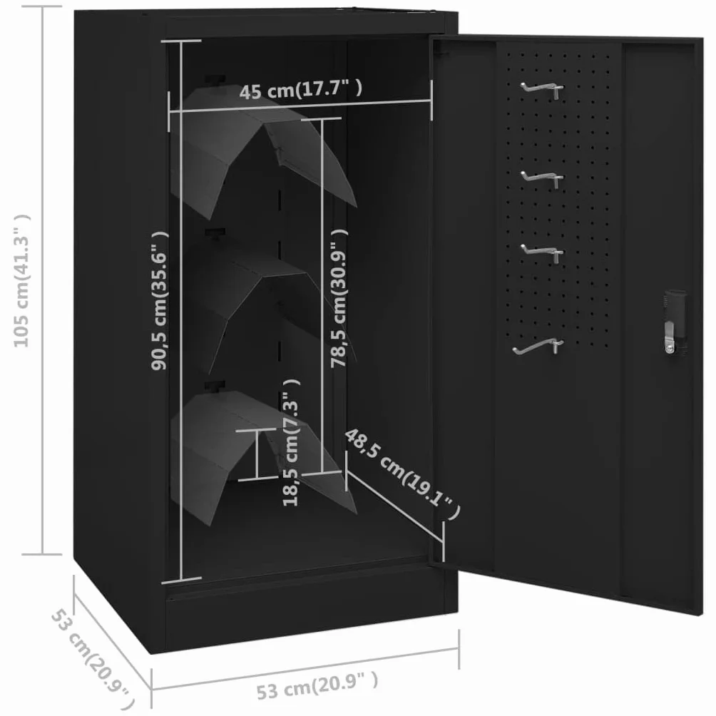 Genérico Armario para sillas de Montar Acero Negro 53x53x105 cm,Soportes para sillas de montar-339605
