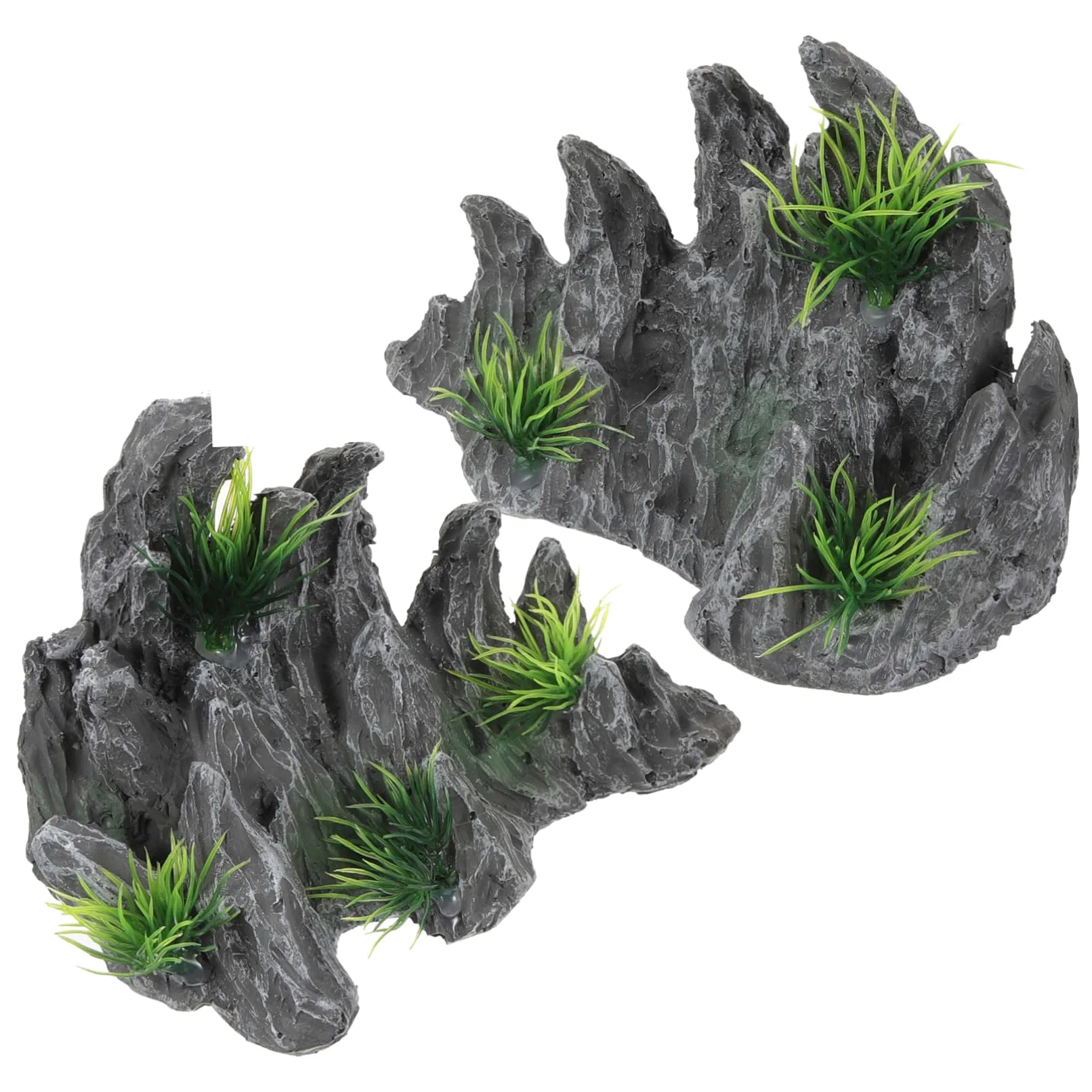 OUNONA Decoración del Paisaje del Acuario Decoración De Acuario De Peces Decoraciones De Peceras Acuarios Estatua De Rocalla Pecera Rocalla Resina 2 Piezas X 4