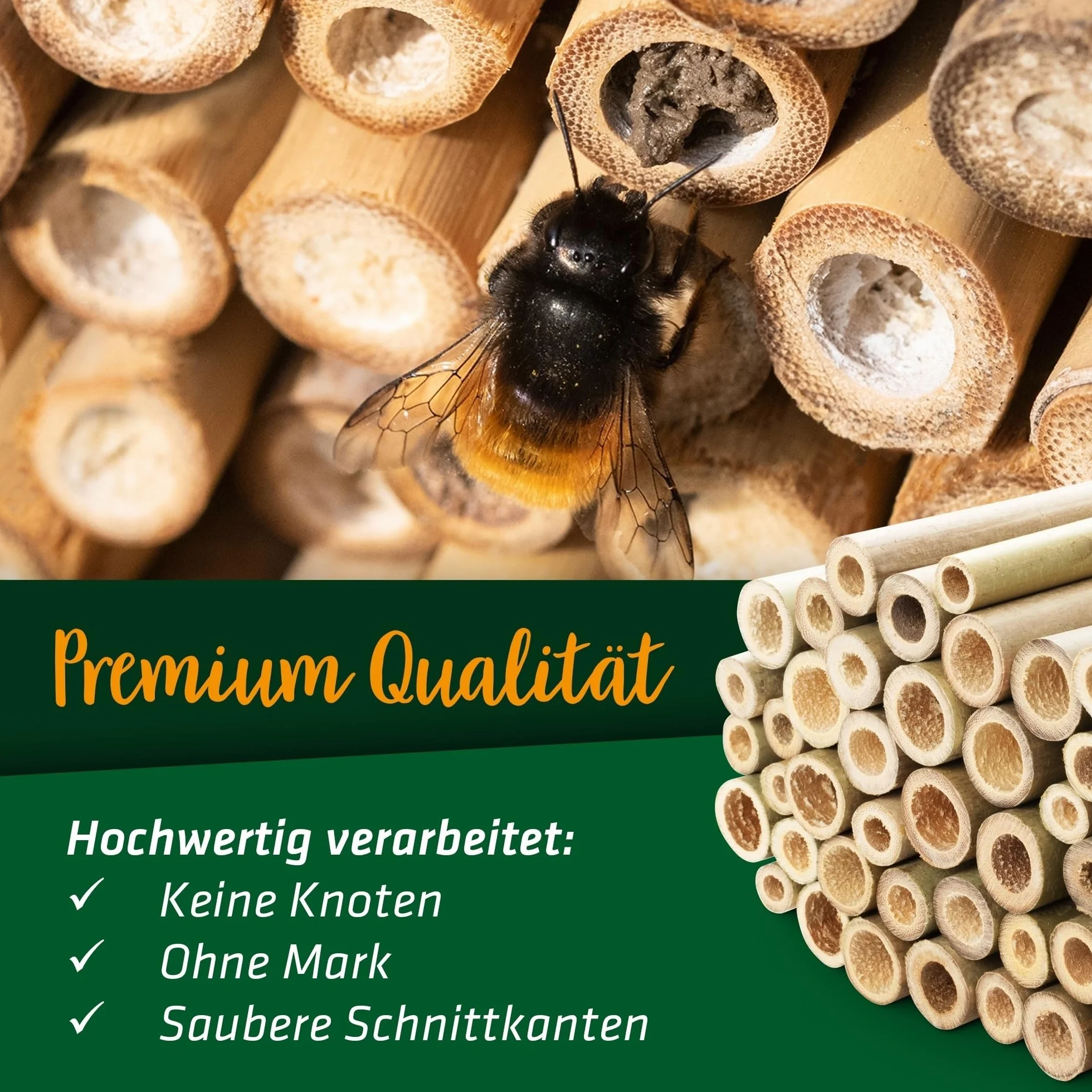 Gardigo® Paquete de 150 I Tubos de Bambú Premium I Relleno para Casa de Bichos, Casa para Abejas, Hotel de Insectos, Casas para Mariposas I Seguros para el Medio Ambiente