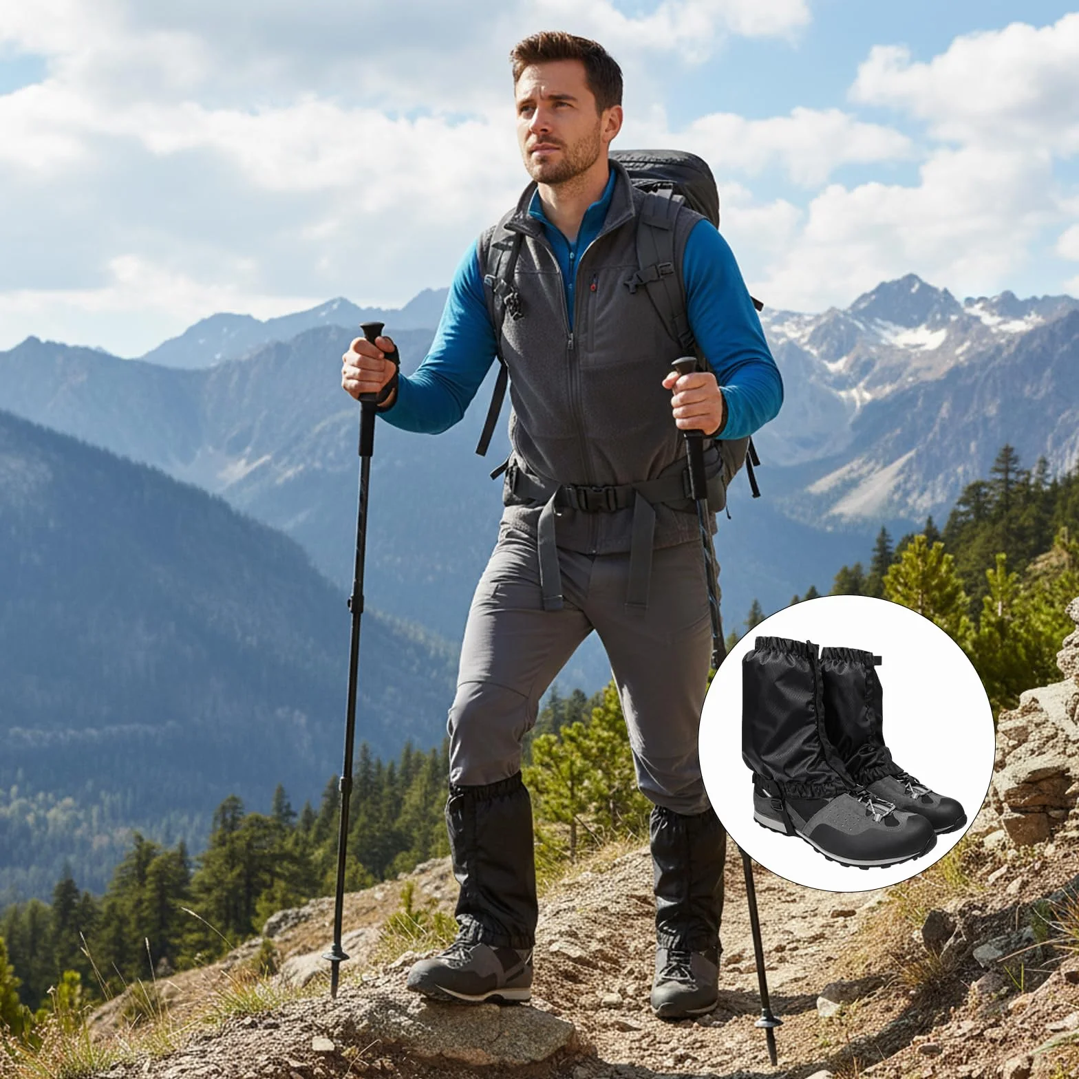 Polainas Impermeables para Nieve, Montaña, Trekking, Esquí y Caza 1 Par