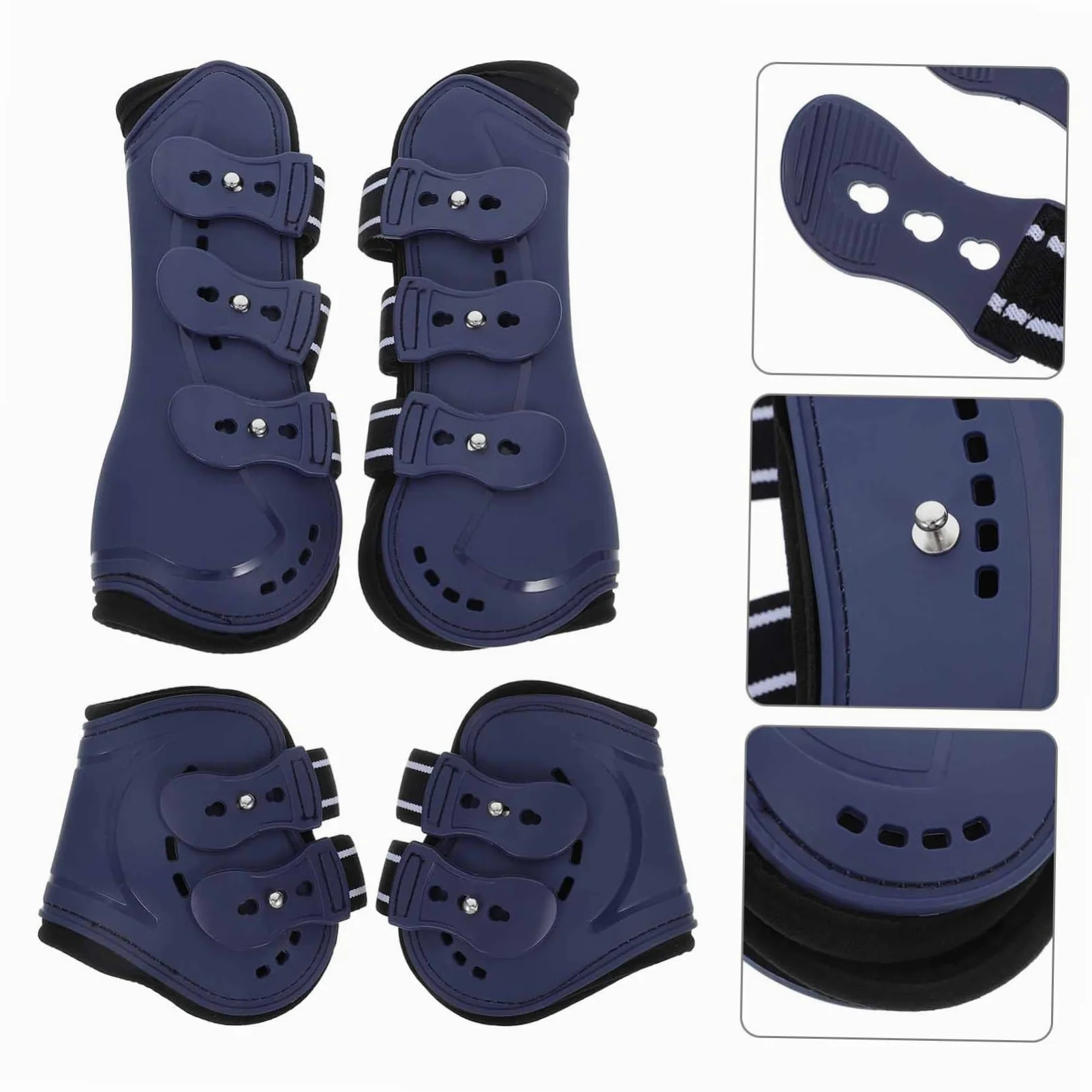 4 para Patas De Caballo, Equipo De Protección para Caballos, Botas De Envío para Caballos, Botas para Patas Delanteras Y Traseras, Botas para Montar, Fundas para Pies