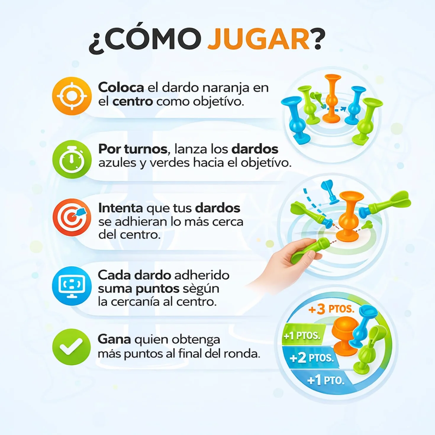 TIENDA EURASIA Juego de Dardos con Ventosa 9 Piezas Dardos de Silicona sin Látex Multicolor