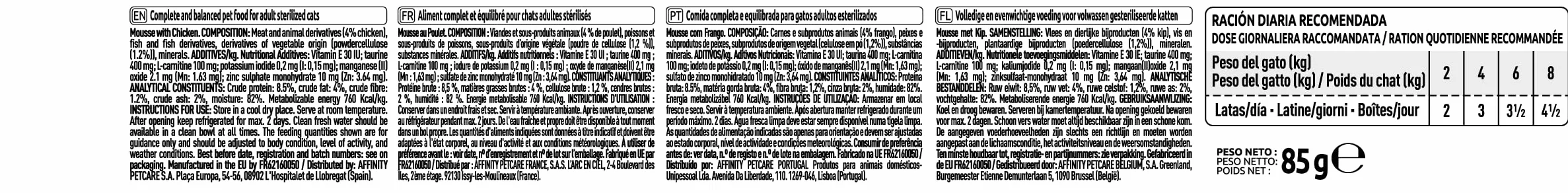 Ultima Fit & Delicious Comida Húmeda para Gatos - Mousse con Pollo: 24 latas de 85g