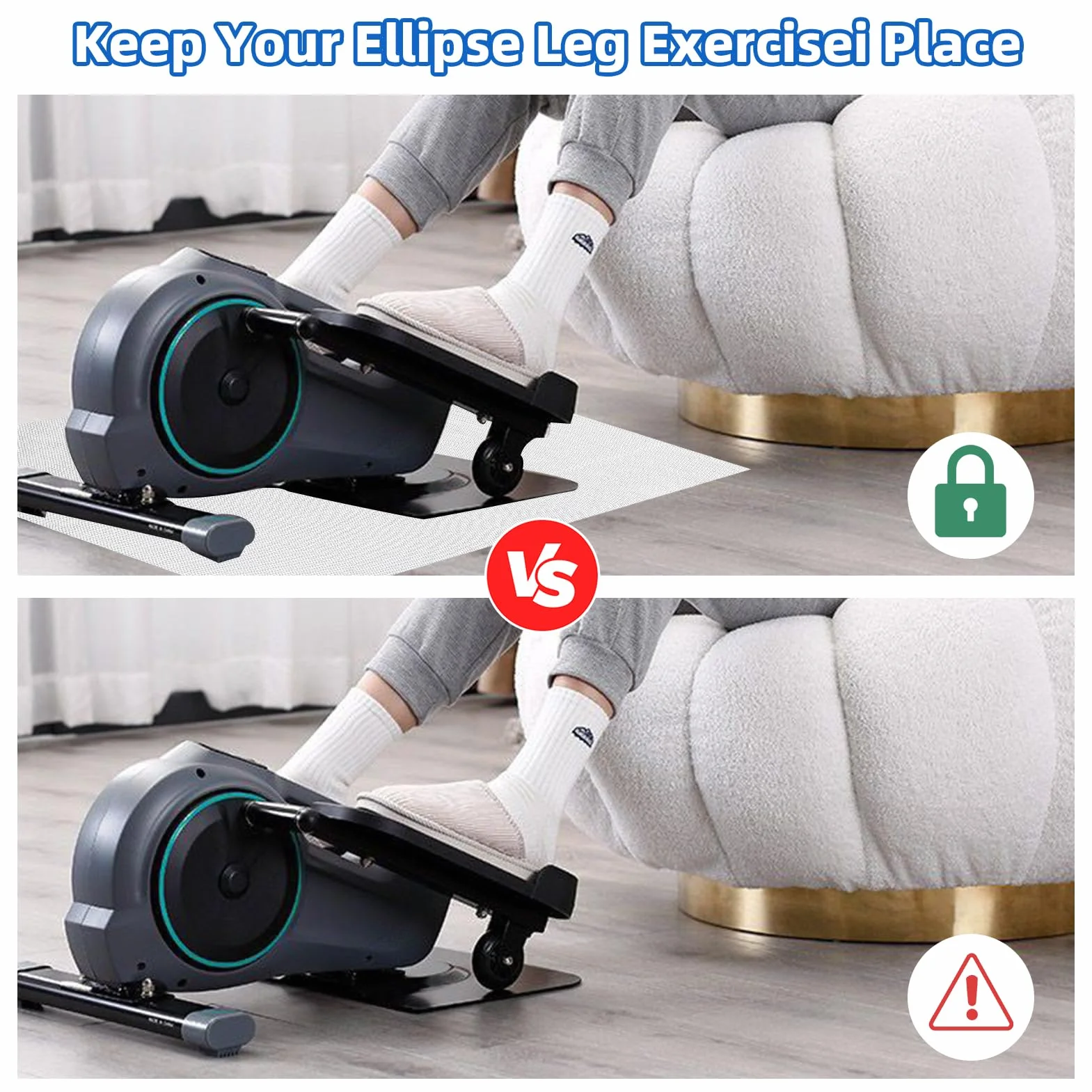 NICENEEDED Alfombrilla Antideslizante para Máquina de Ejercicios de Piernas Ellipse, Esterilla para Equipo de Ejercicio