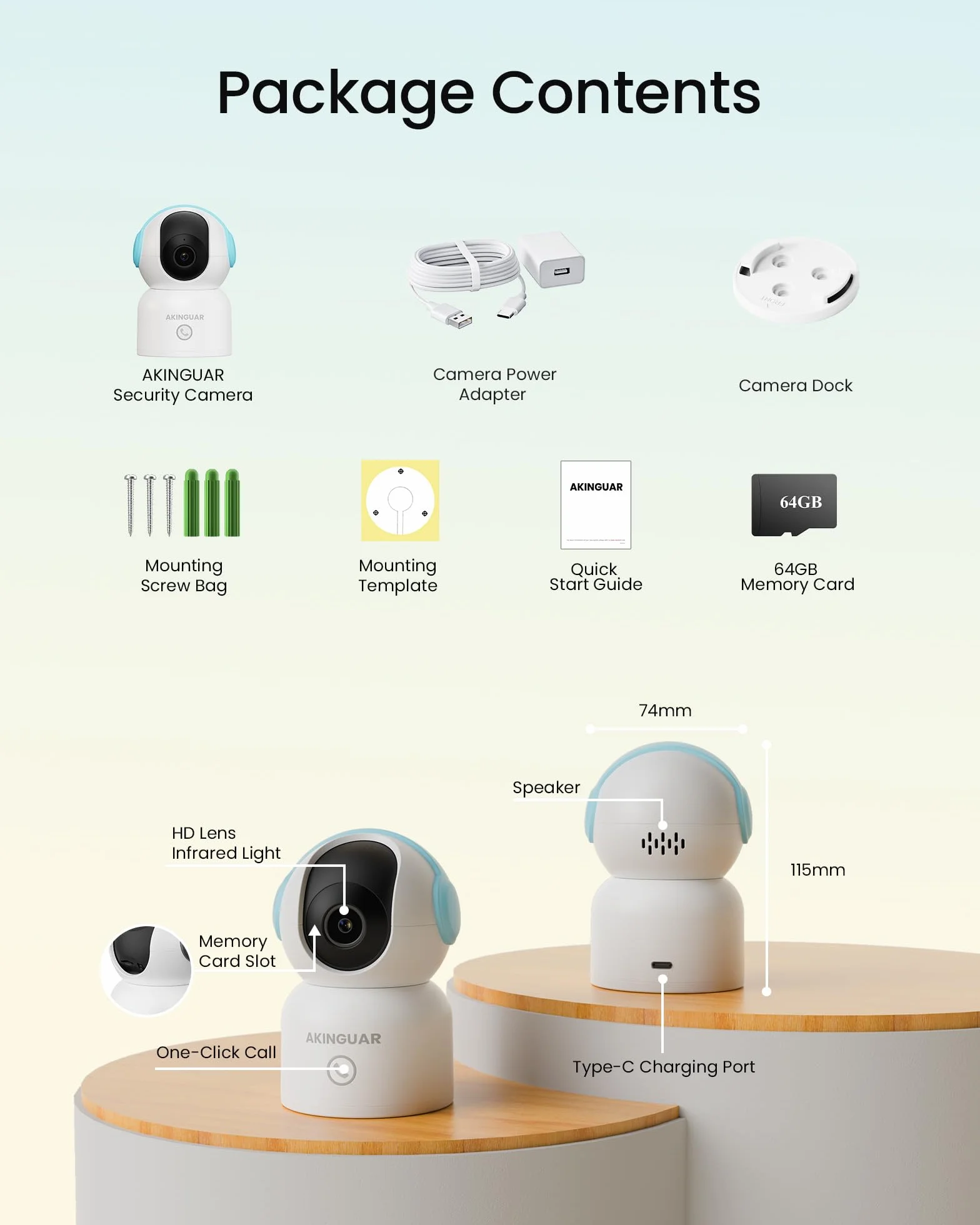 4K 8MP Camara Vigilancia WiFi Interior, 360° PT Cámara IP, AI Deteccion de Humana/Mascata, Seguimiento Automático, Audio Bidireccional, Visión Nocturna, 2.4G/5G WiFi, con Tarjeta de 64GB
