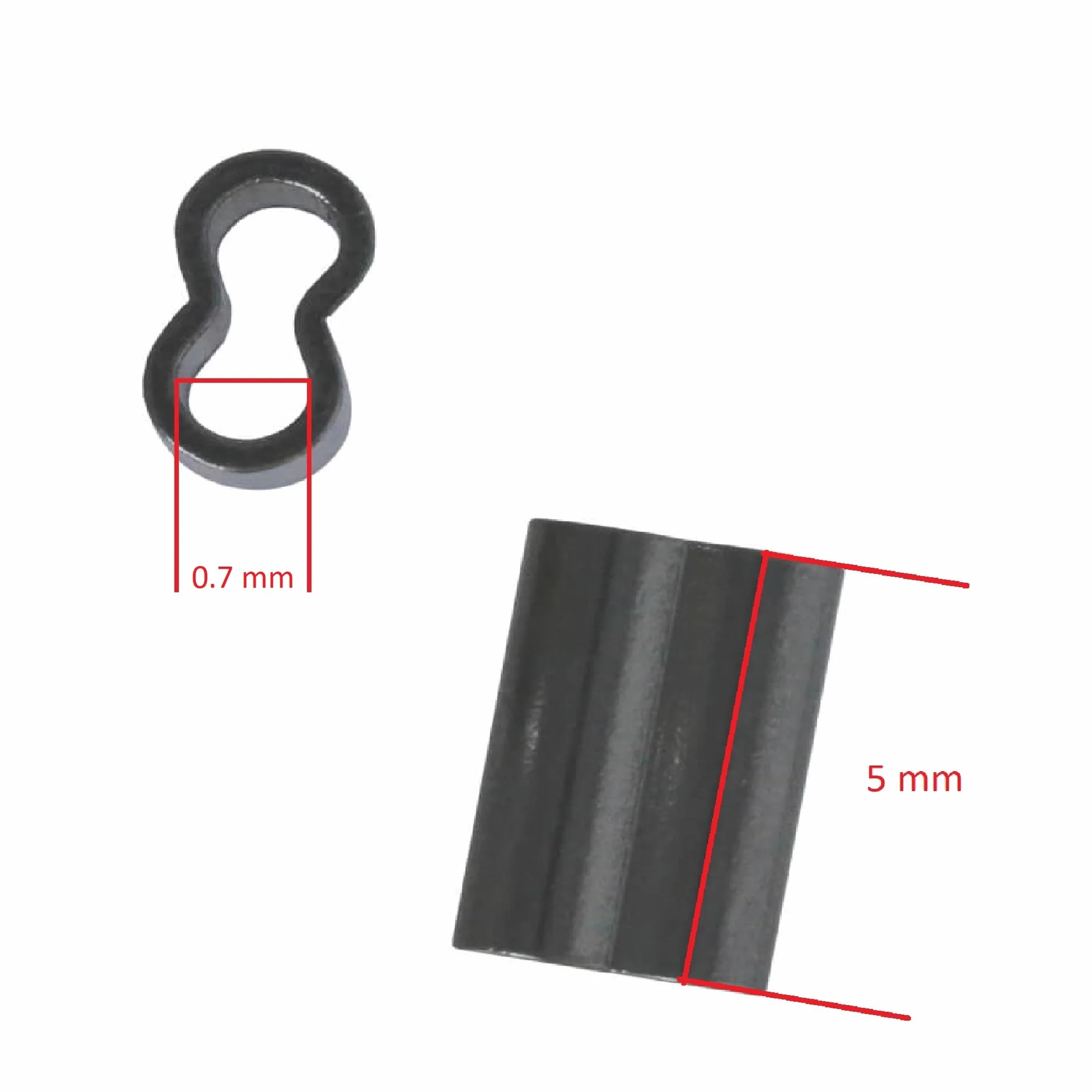 Juego de Fundas Dobles para Pesca de Acero 0.984 x 0.197 in 0,7 mm Doble Engarzado