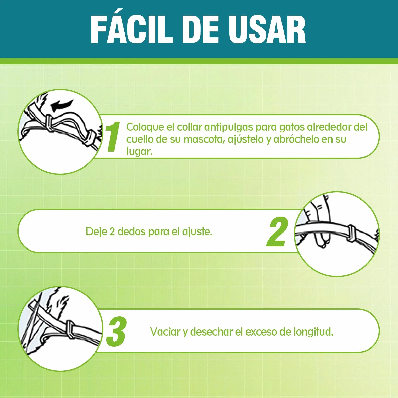 Collar Antiparasitario para Gatos, Collar Antipulgas y Garrapatas Ajustable, Gregado con Aceites Naturales, Impermeable, Apto para Todos Los Gatos,10 Meses de Protección