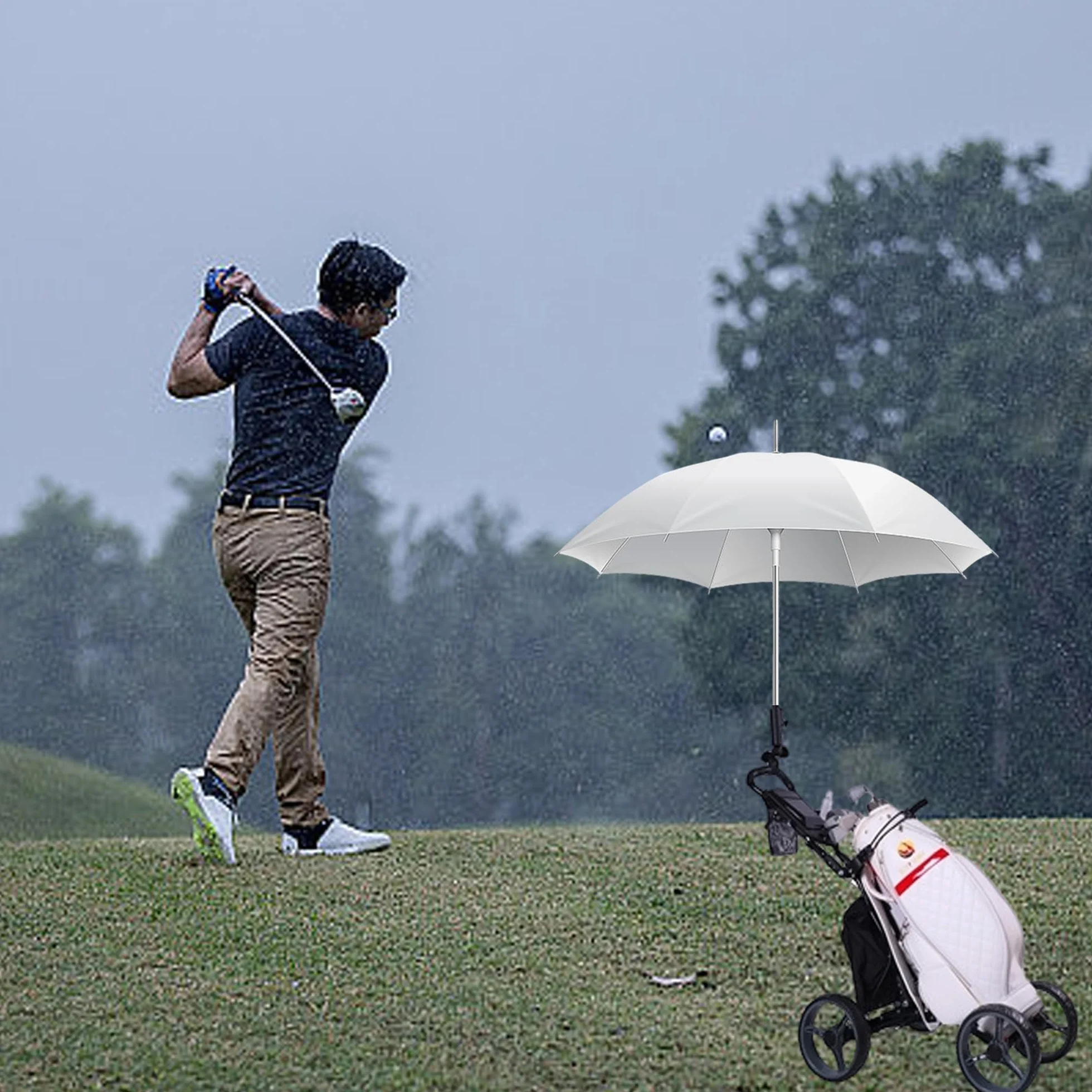 Paraguas de Golf Universales Ajustables 180° Negro