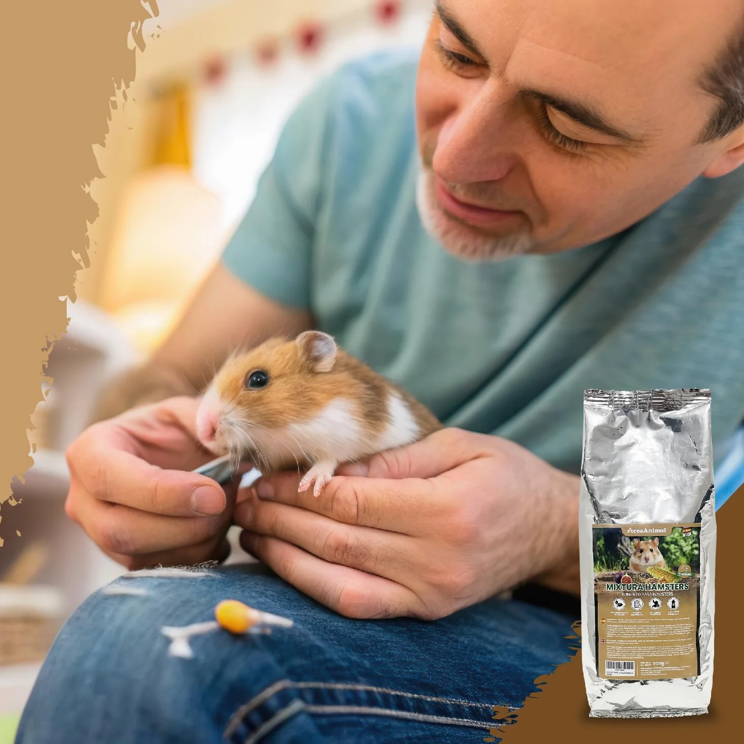 Comida Hamster, Comida Hamster Ruso 900G con Ingredientes Naturales, Alimento para Hamsters y Chinchilla con Equilibrio Nutricional, Ideal para la Salud de los Pequeños Roedores