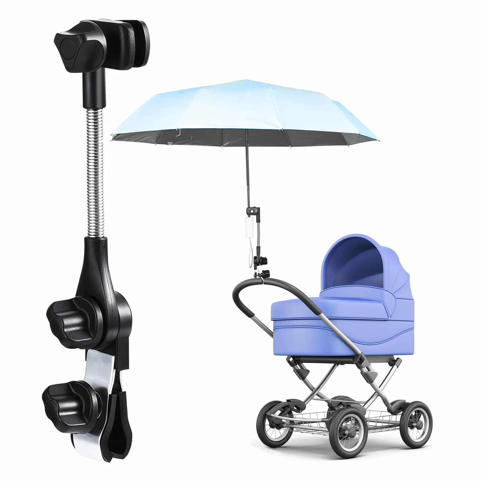 Soporte universal ajustable para sombrilla de cochecito, silla de paseo, bicicleta