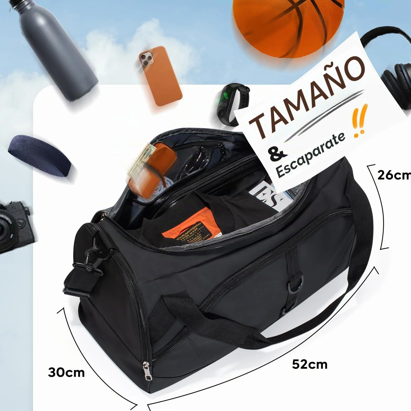 Bolsa de Deporte Gimnasio Viaje con Compartimento