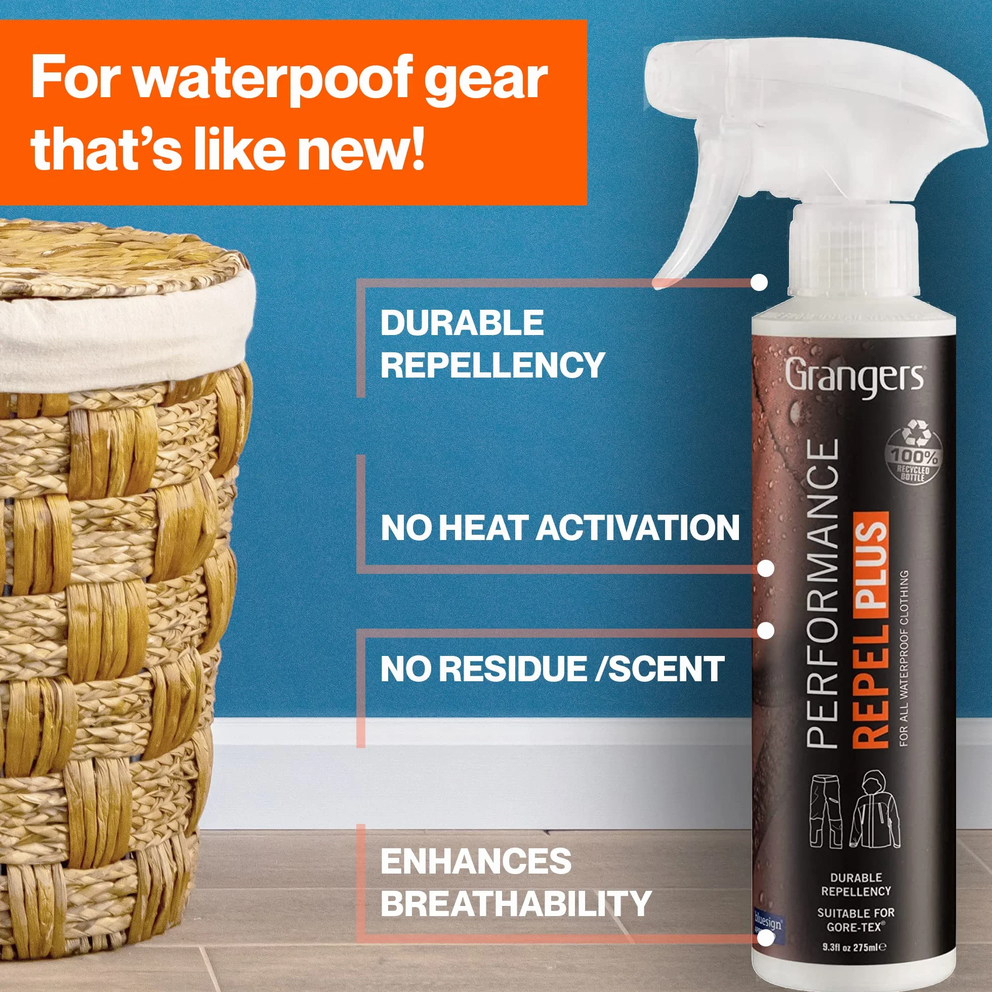 Grangers Performance Repel Plus 500ml Spray-on Waterproofer for Outdoor Clothing