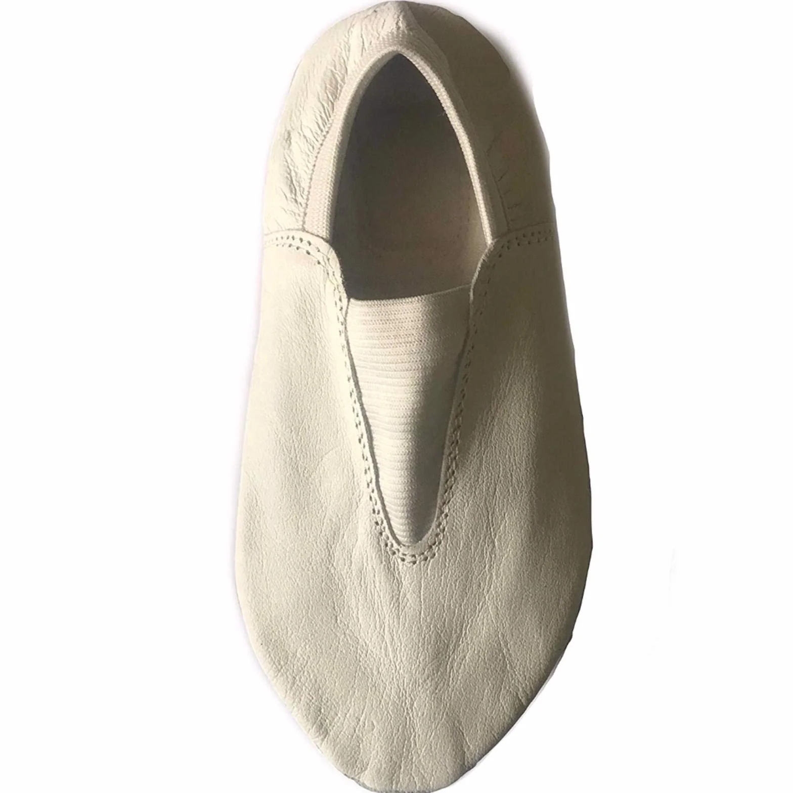 Zapatillas de Gimnasia Suela Suave Piel Blanco para Niños y Adultos