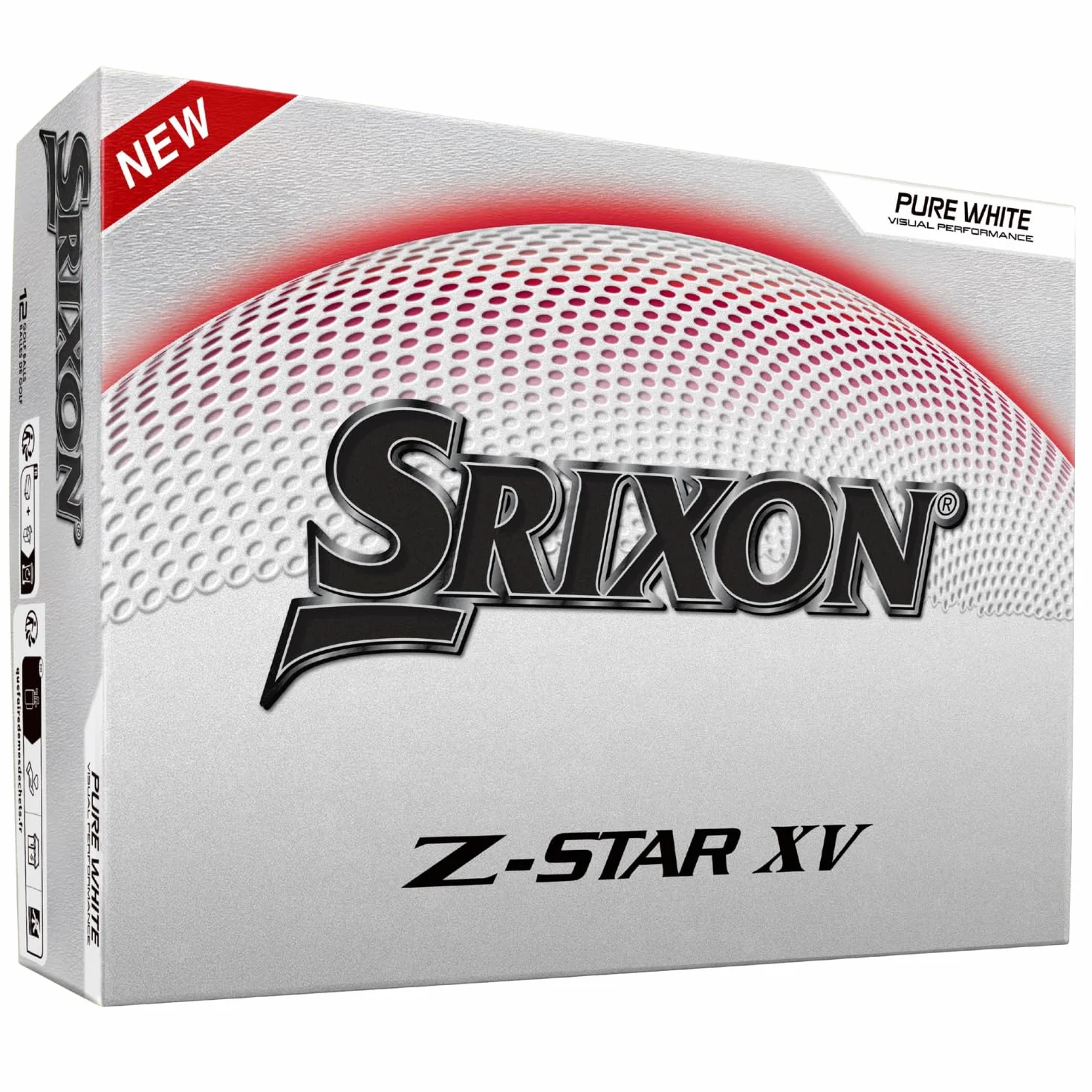 Srixon Z-Star XV Bola de Golf Ultra Performante Distancia Máxima Spin Optimizado FastLayer DG Core 2.0 Spin Skin+ Blanco Amarillo