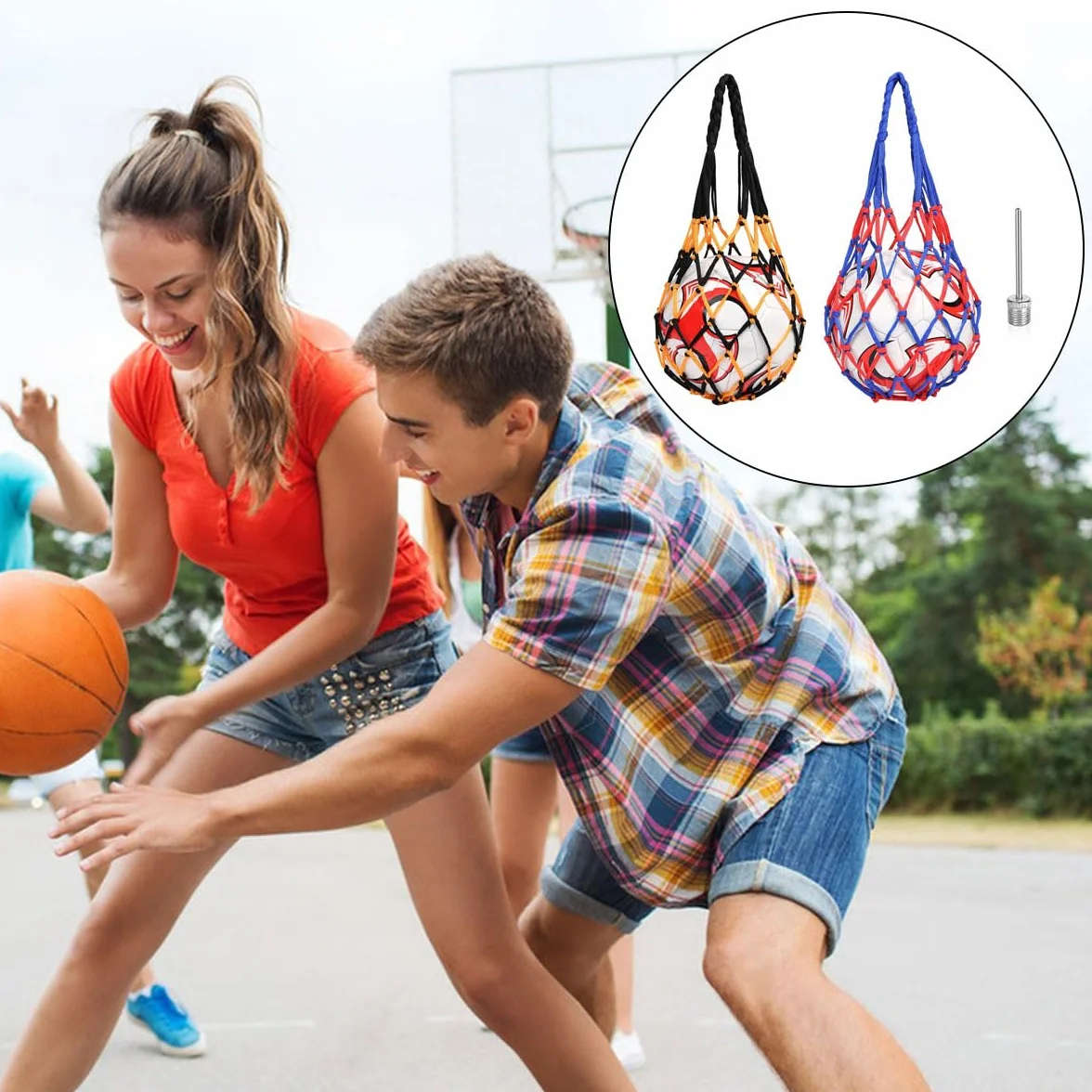 KARELLS Bolsa de Red de Nylon para Pelotas de Fútbol, 2 Piezas