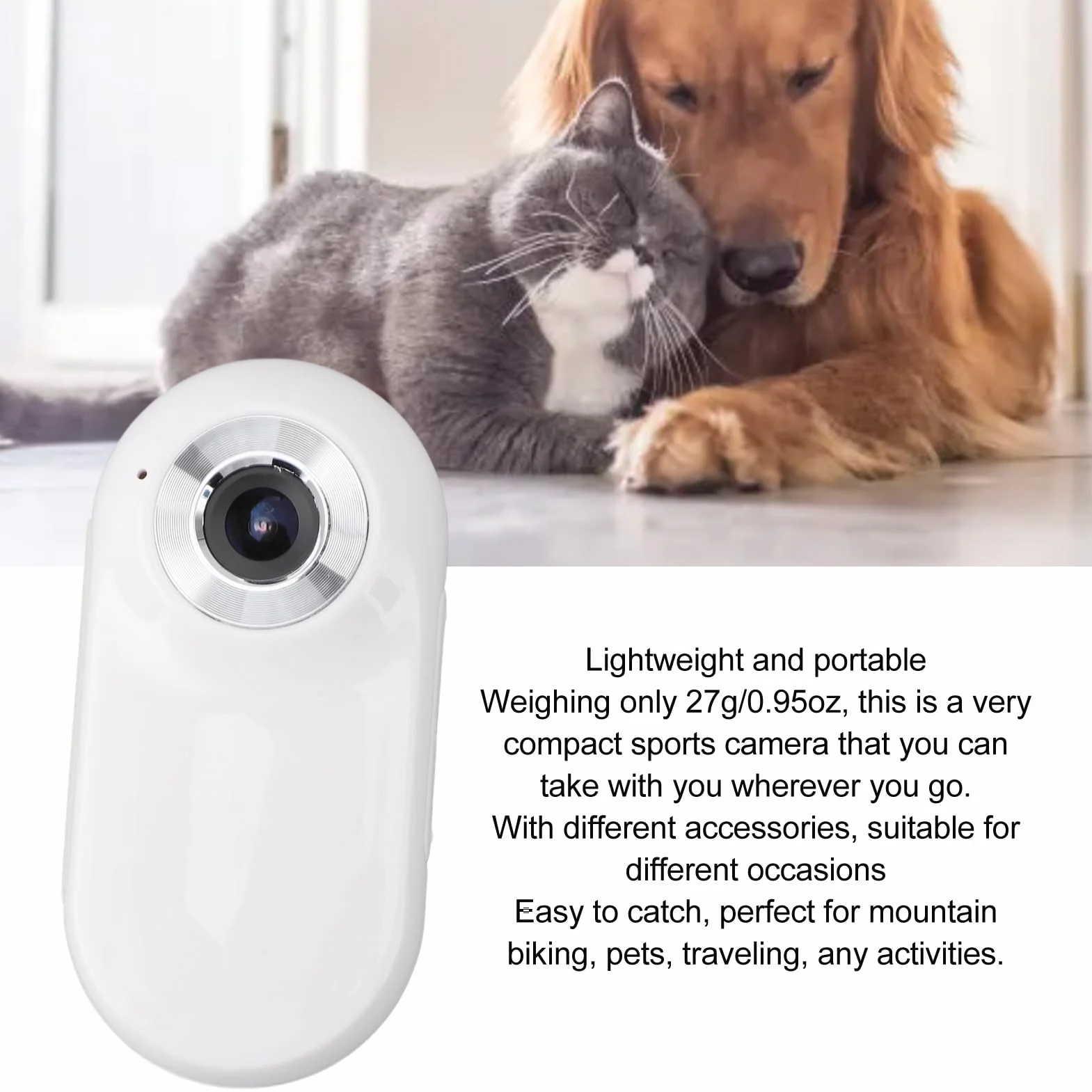 Tonysa Collar para Mascotas con Cámara para Vídeos y Fotos, HD WiFi USB Recargable para Cámara de Mascotas con Gran Angular de 170° y Pantalla Digital, Collar de Seguimiento de Perros