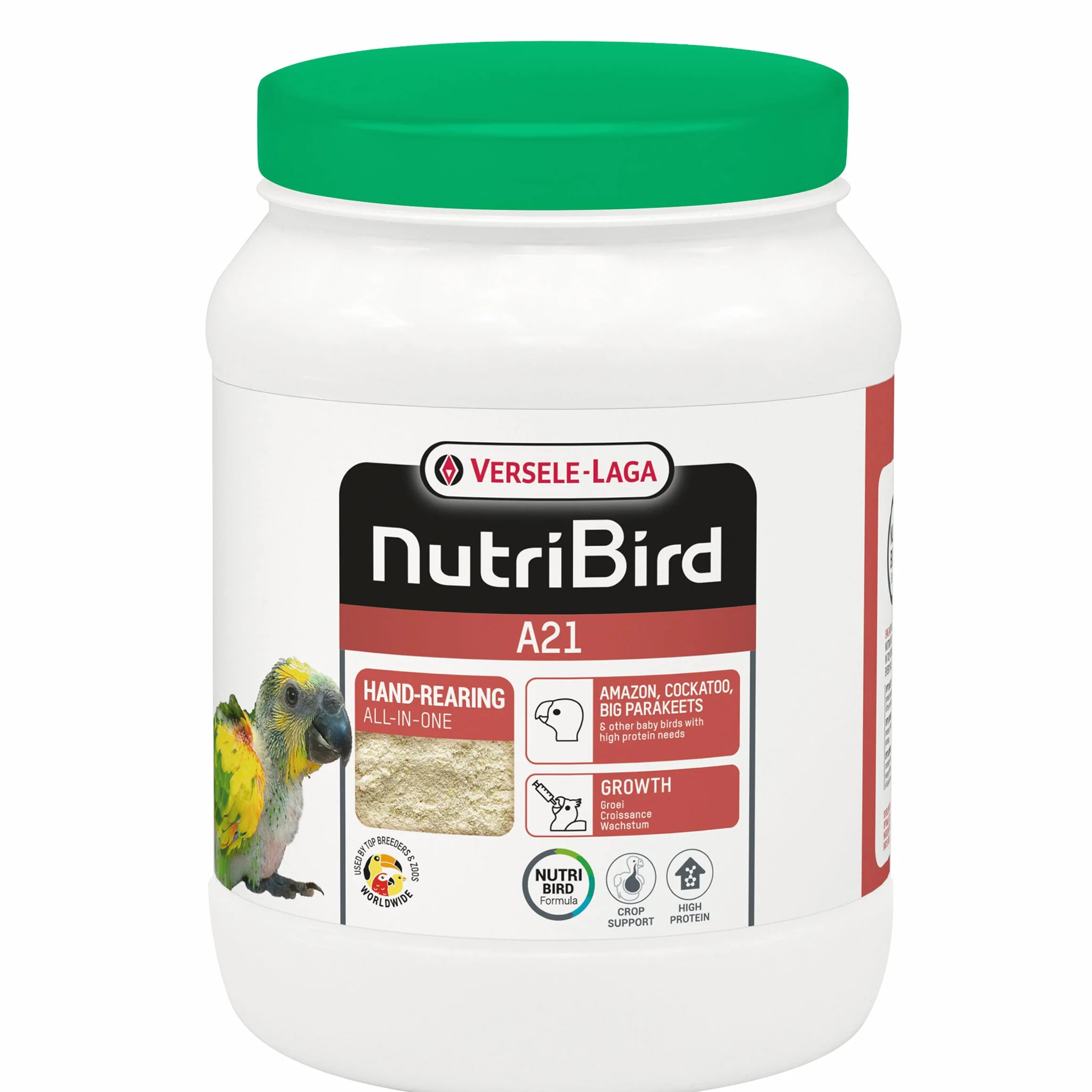VERSELE-LAGA - NutriBird A21 - Alimento para crías de pájaros criadas a Mano - Amazonas, cacatúas, cotorras - Rico en proteínas - 800g