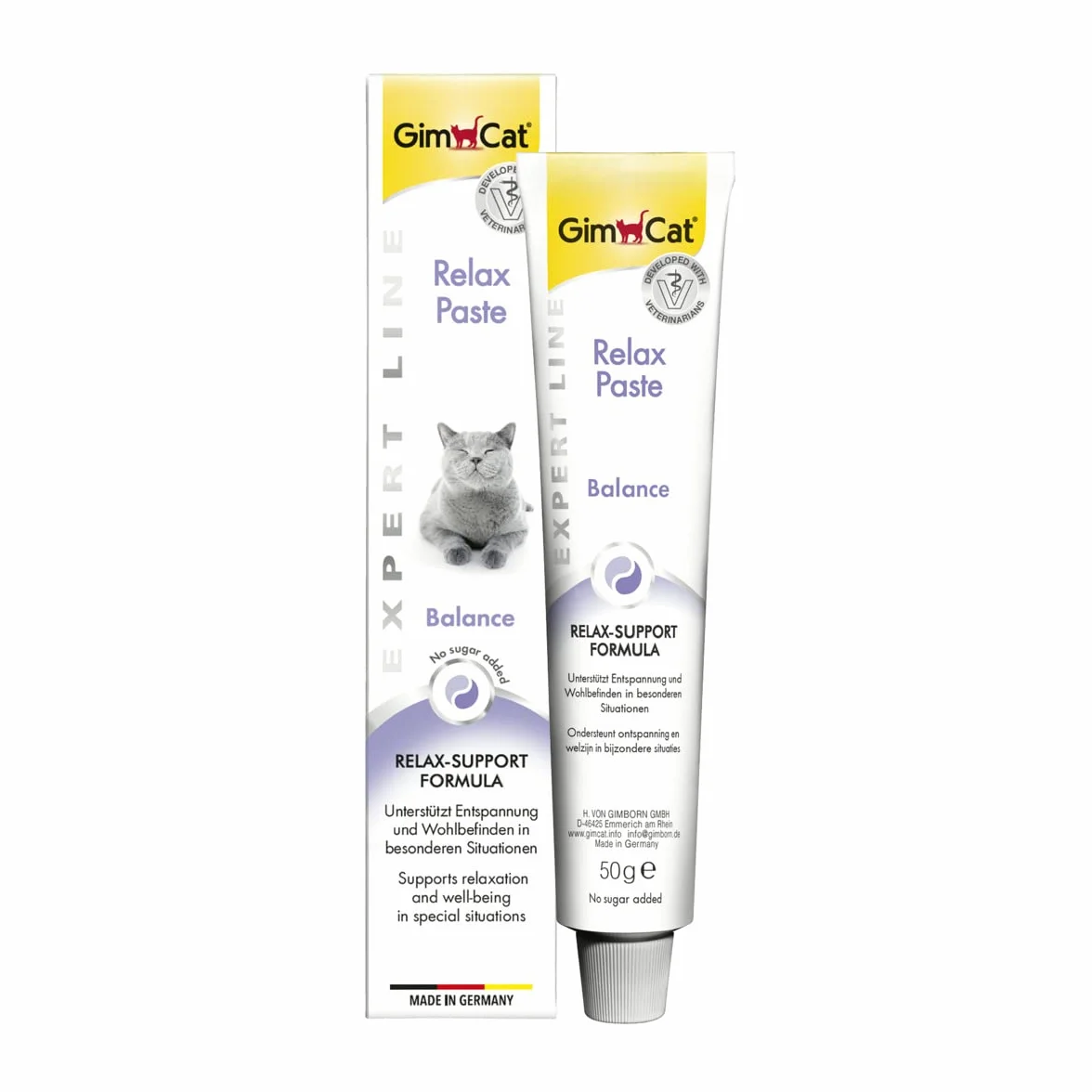 GimCat EXPERT LINE Relax pasta - Snack para gatos funcional que favorece la relajación y el bienestar del gato - 1 tubo (1 x 50 g)