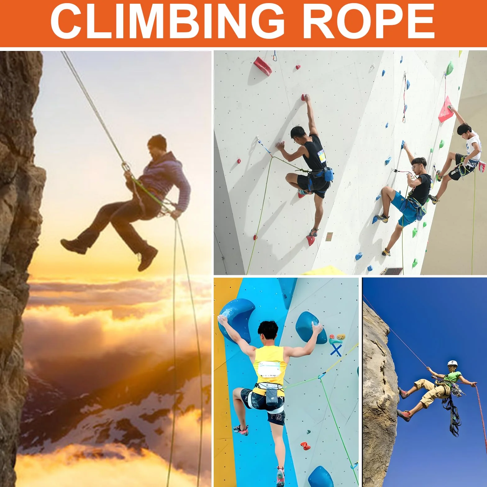 Cuerda de Escalada Estática 10mm 10m Rescate Paracaídas Campamento Montañismo