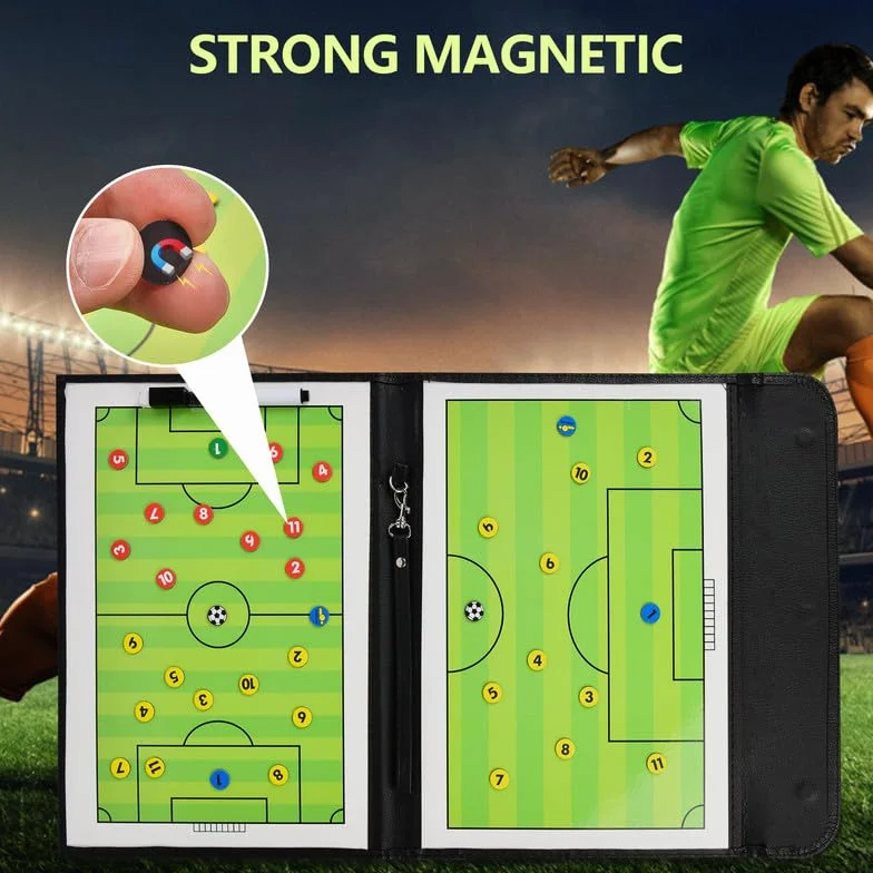 Flintronic Pizarra Táctica Fútbol Magnética Portátil Tablero Entrenamiento Entrenador con Imanes