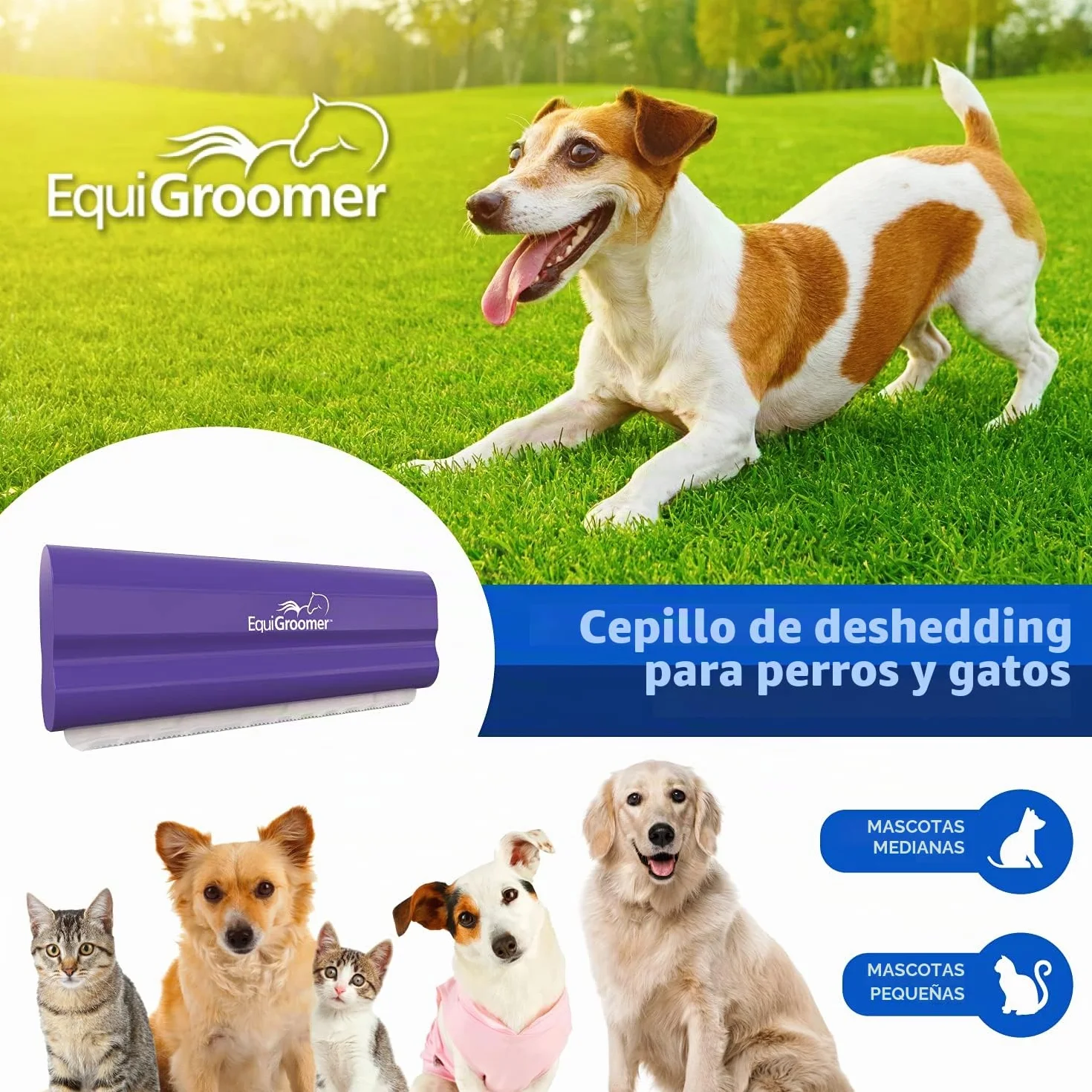 EquiGroomer Cepillo para Perros y Gatos 12,7 cm Morado
