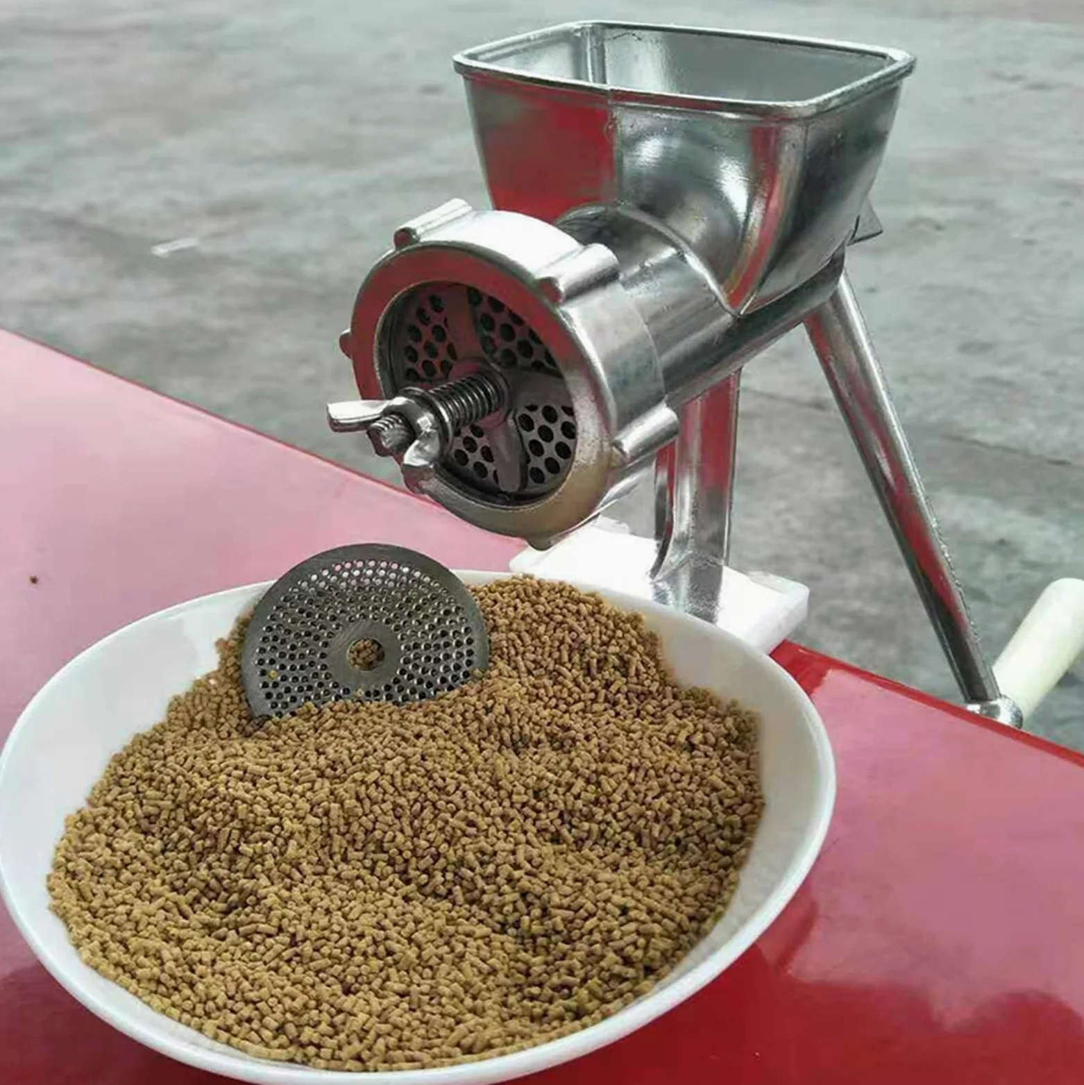 OVARIA Máquina de pellets de Alimentos for piensos, máquina Manual for Hacer pellets de Alimentos for Perros y Gatos, granuladora de Cebo for Mascotas for Peces, pájaros, Gatos, Perros y Loros